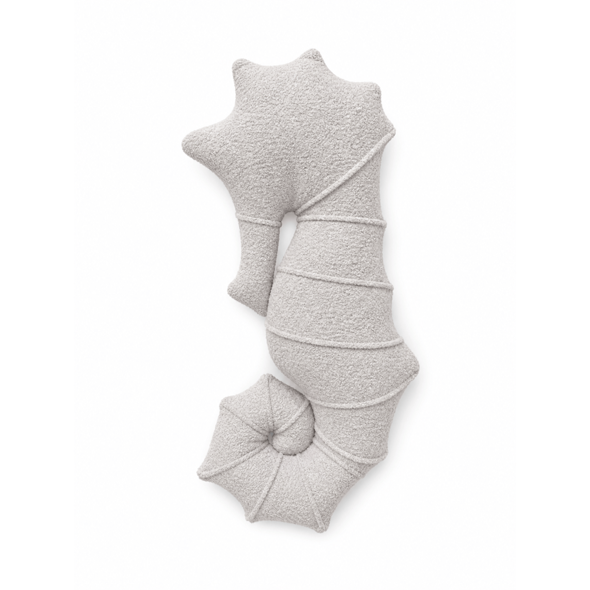 Grand coussin Hippocampe en tissu texturé bouclé