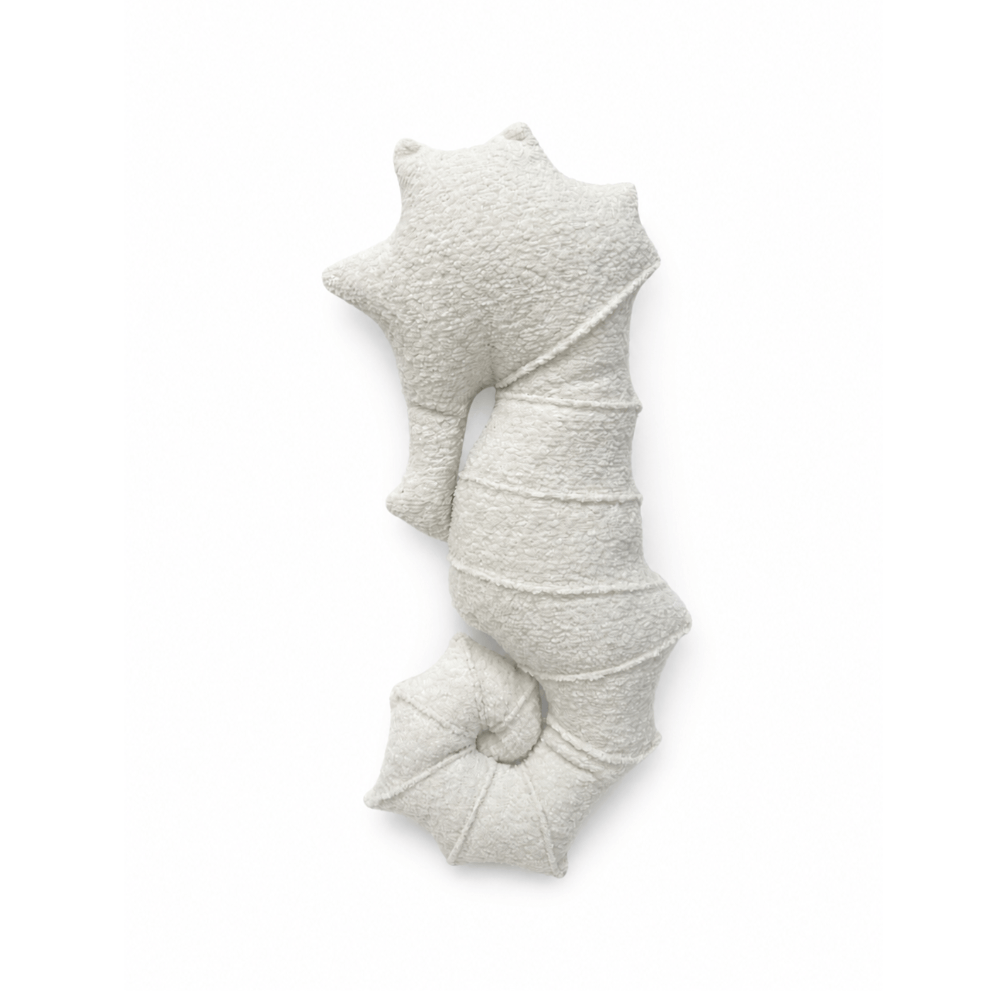 Grand coussin Hippocampe en tissu texturé bouclé