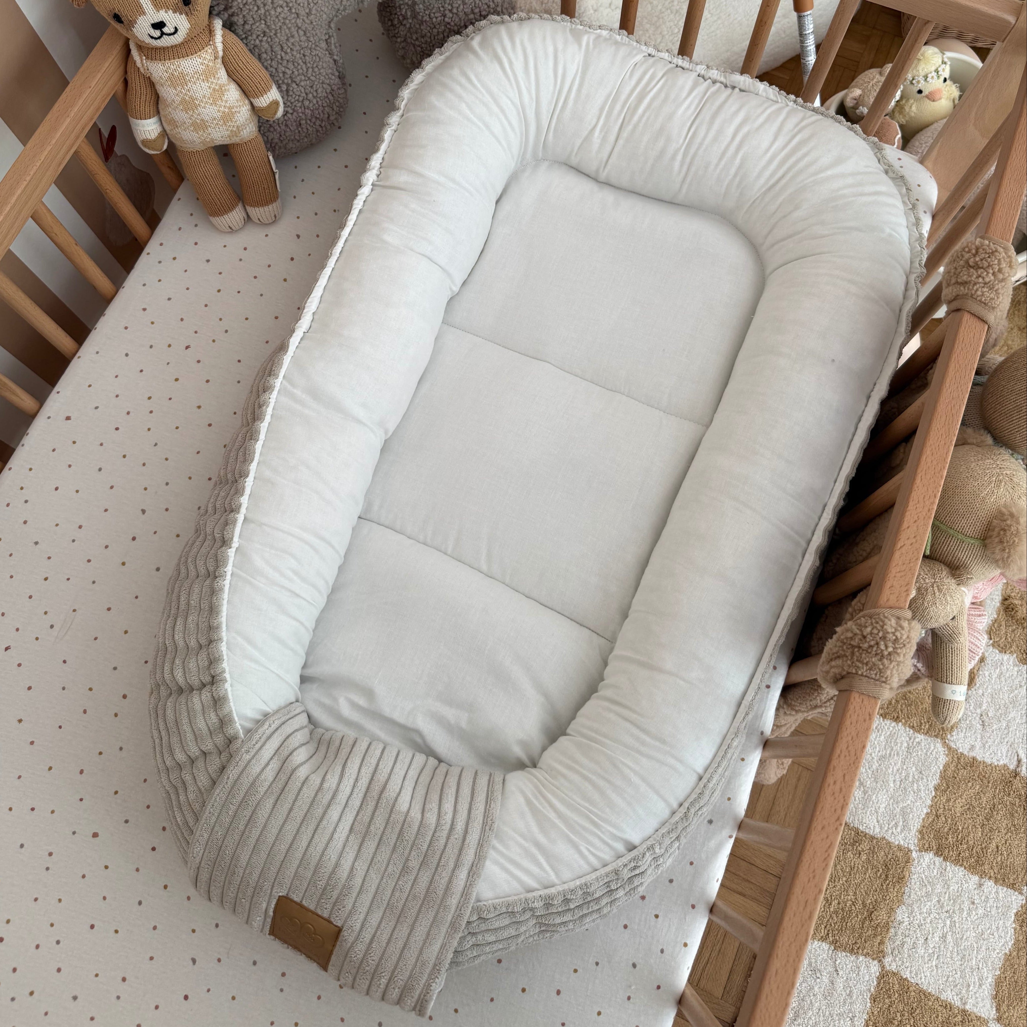 Nid d'ange, réducteur de lit pour bébé en velours Corduroy à larges côtes Aesthetic