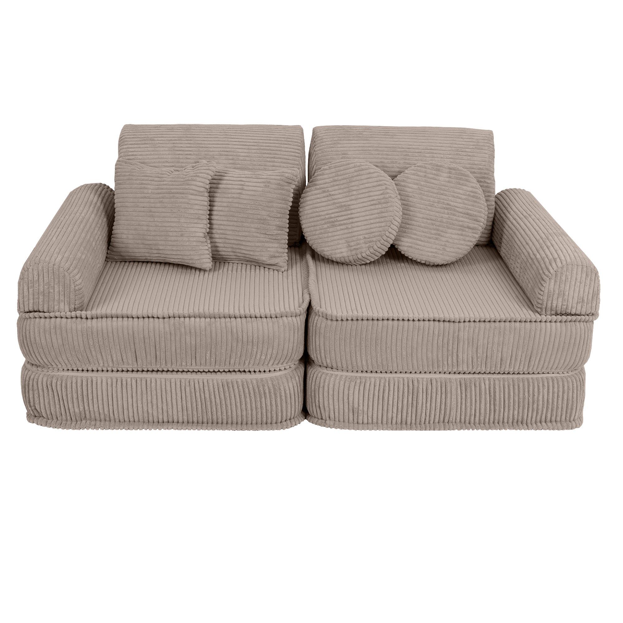Canapé de jeu modulable Pocket 120cm en velours Corduroy à larges côtes Aesthetic | 10 Pièces