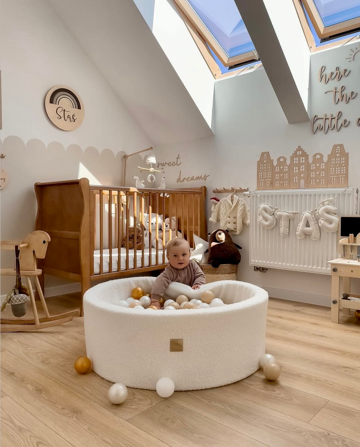 Piscine à balles ronde 90x40 cm en bouclette, 300 balles - Blanc | Balles au choix