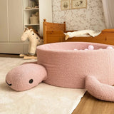 Piscine à balles Tortue 90x30 cm en bouclette moelleuse Câline, 200 balles - Rose clair | Balles au choix