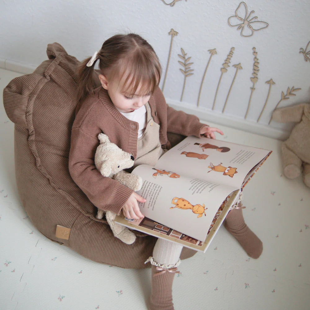 Pouf Ours en velours Corduroy à fines côtes Slimcord