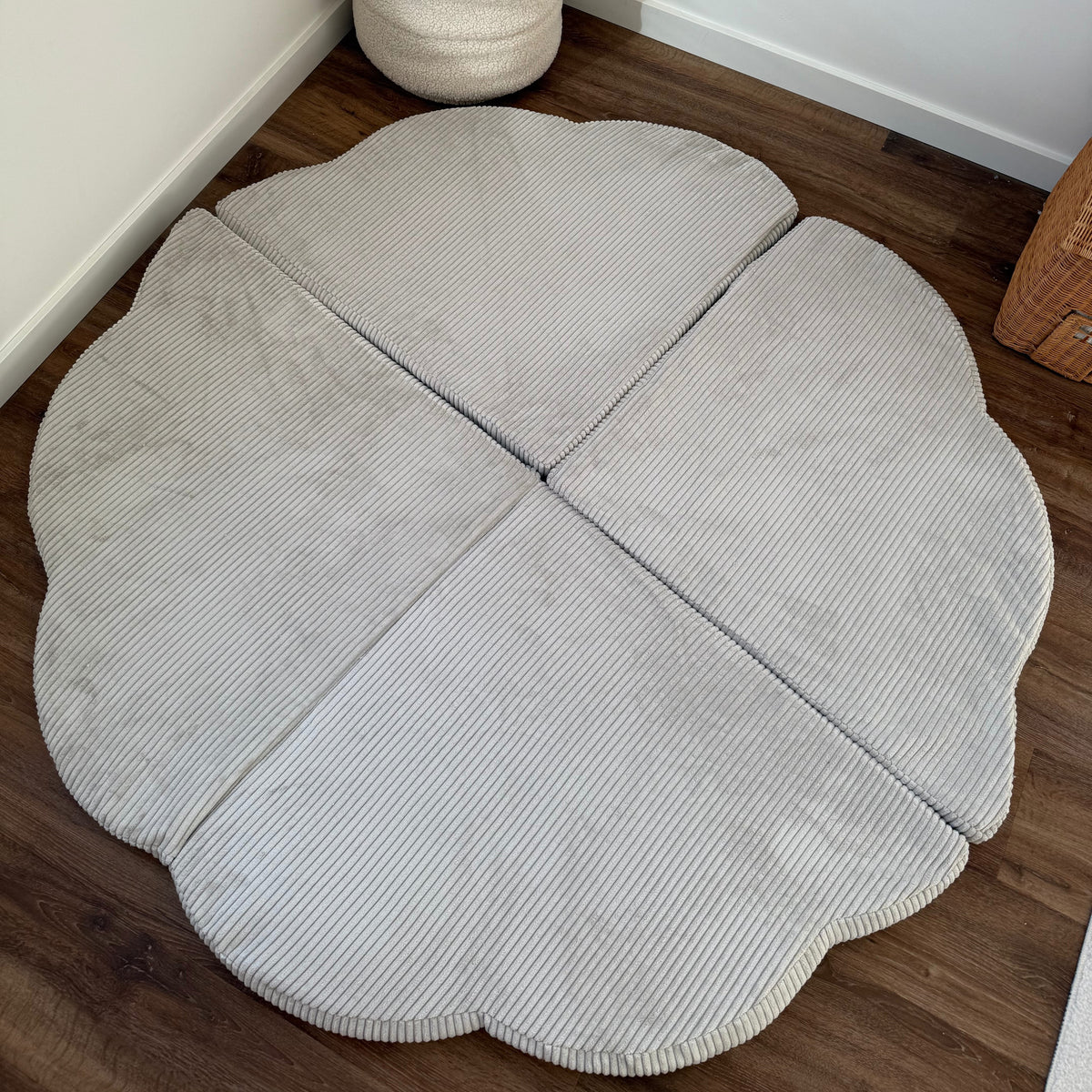 Tapis de jeu et d'éveil épais en velours Corduroy à larges côtes Aesthetic | Nuage