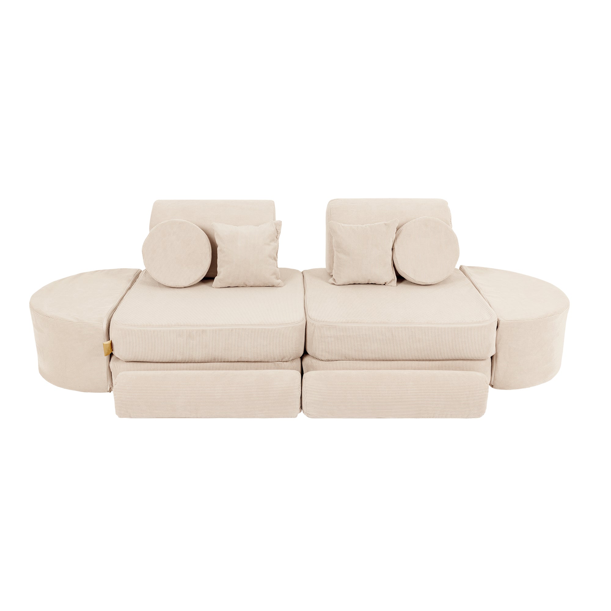 Canapé de jeu modulable Pocket 120cm en velours Corduroy à fines côtes Slimcord | 12 Pièces