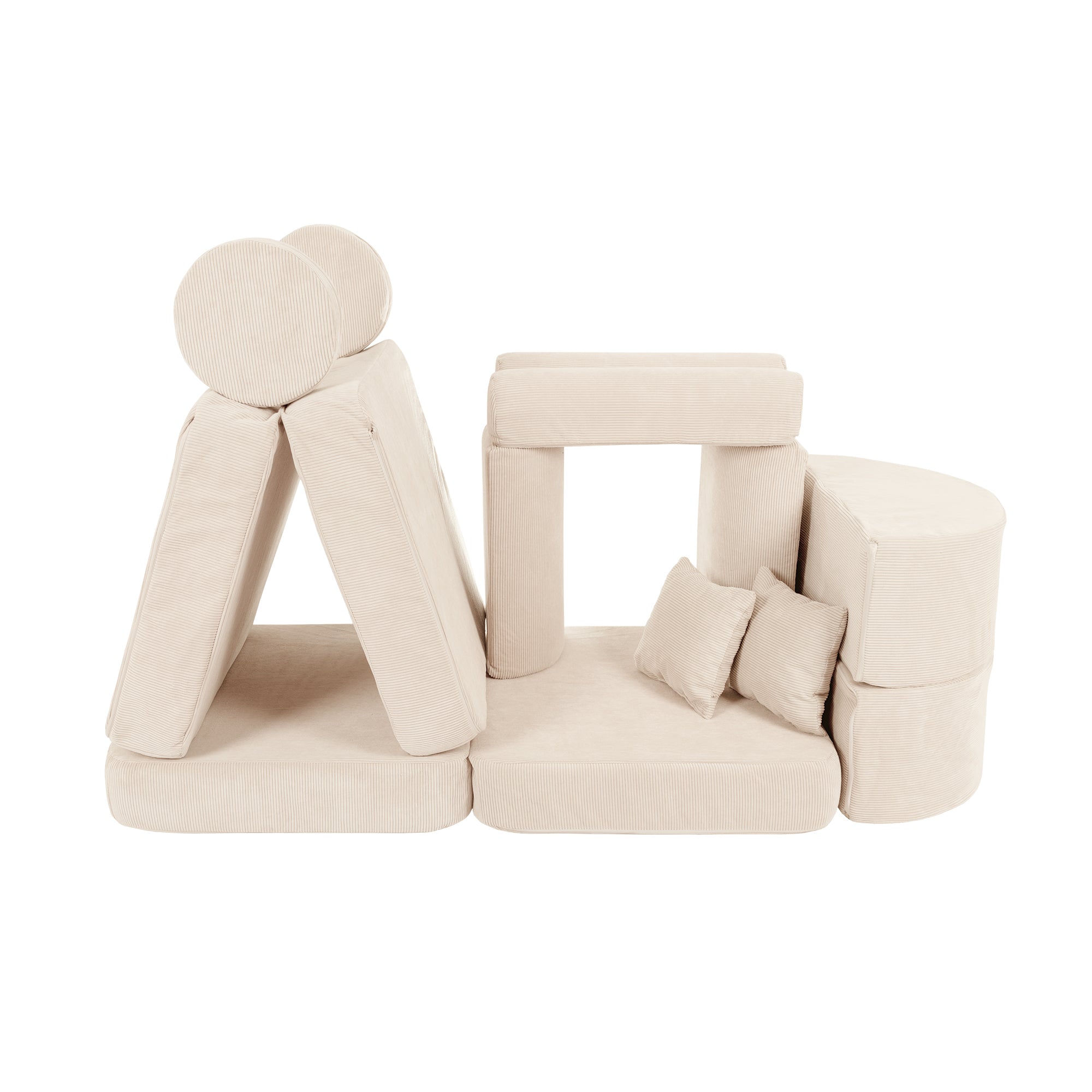 Canapé de jeu modulable Pocket 120cm en velours Corduroy à fines côtes Slimcord | 12 Pièces