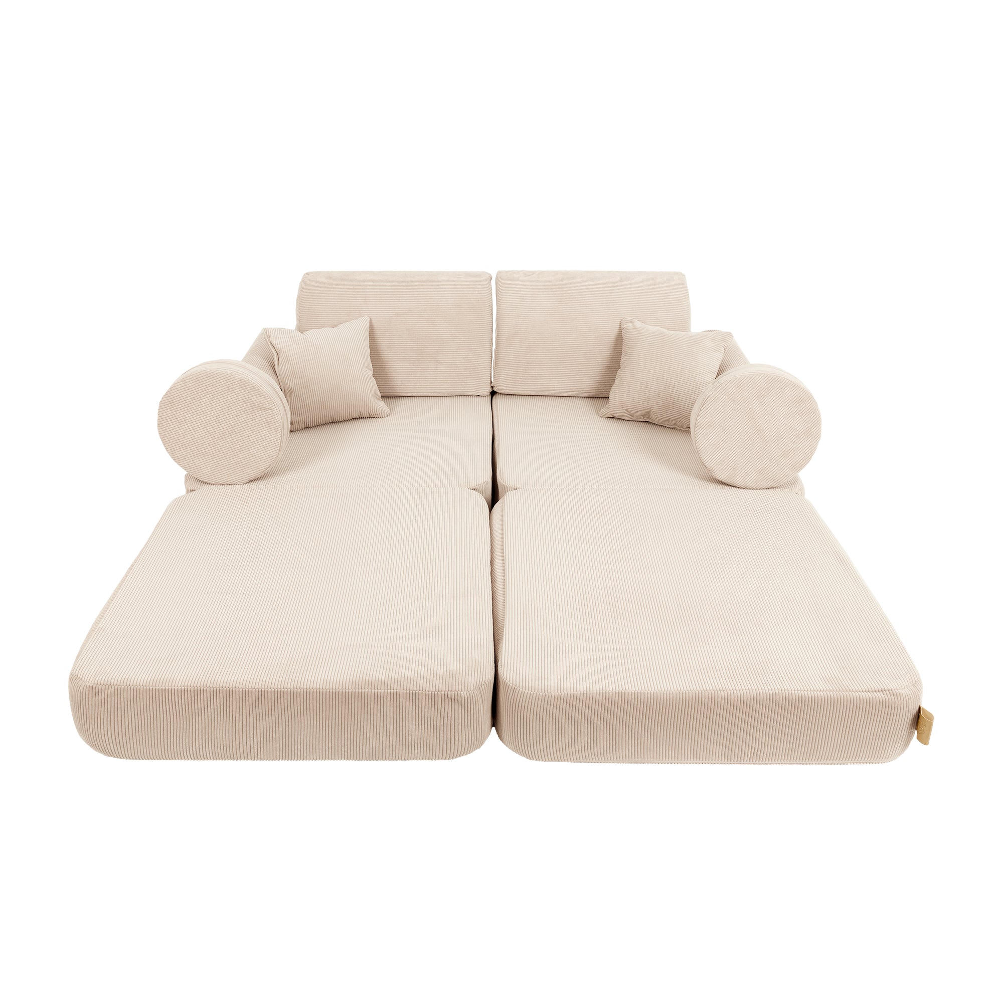 Canapé de jeu modulable Pocket 120cm en velours Corduroy à fines côtes Slimcord | 10 Pièces