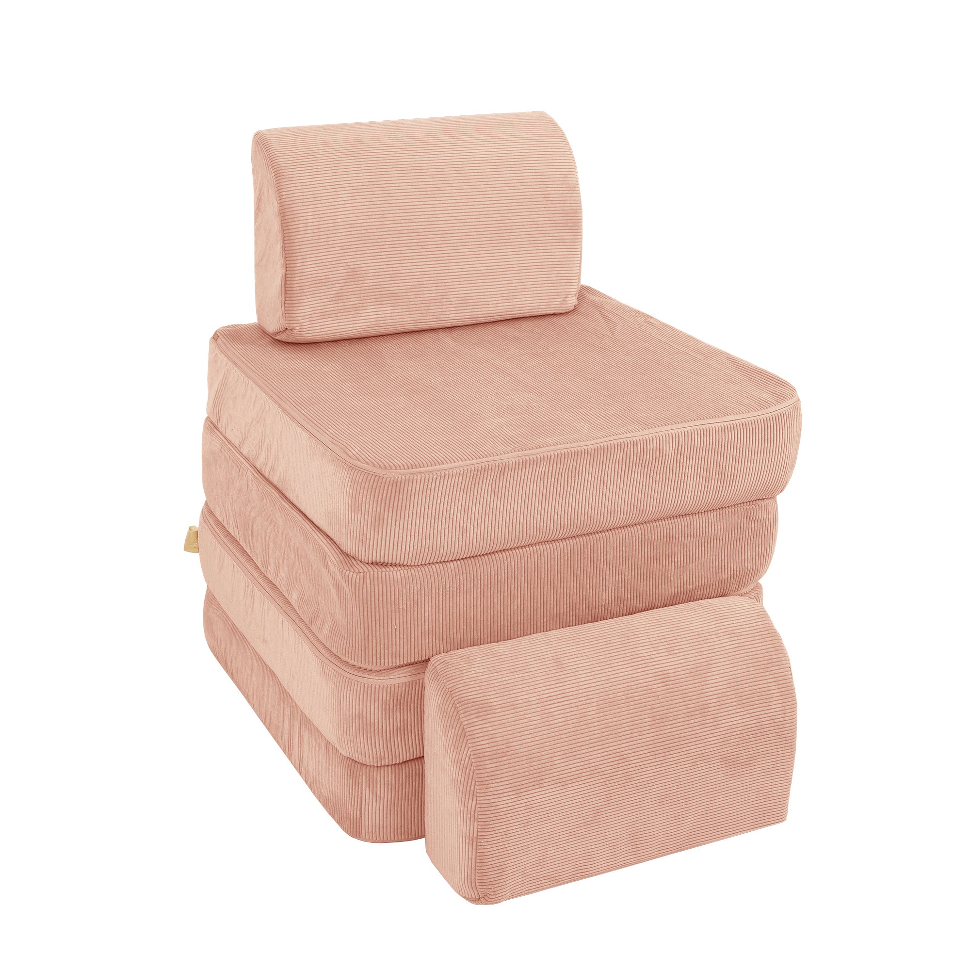 Canapé de jeu modulable Pocket 120cm en velours Corduroy à fines côtes Slimcord | 4 Pièces