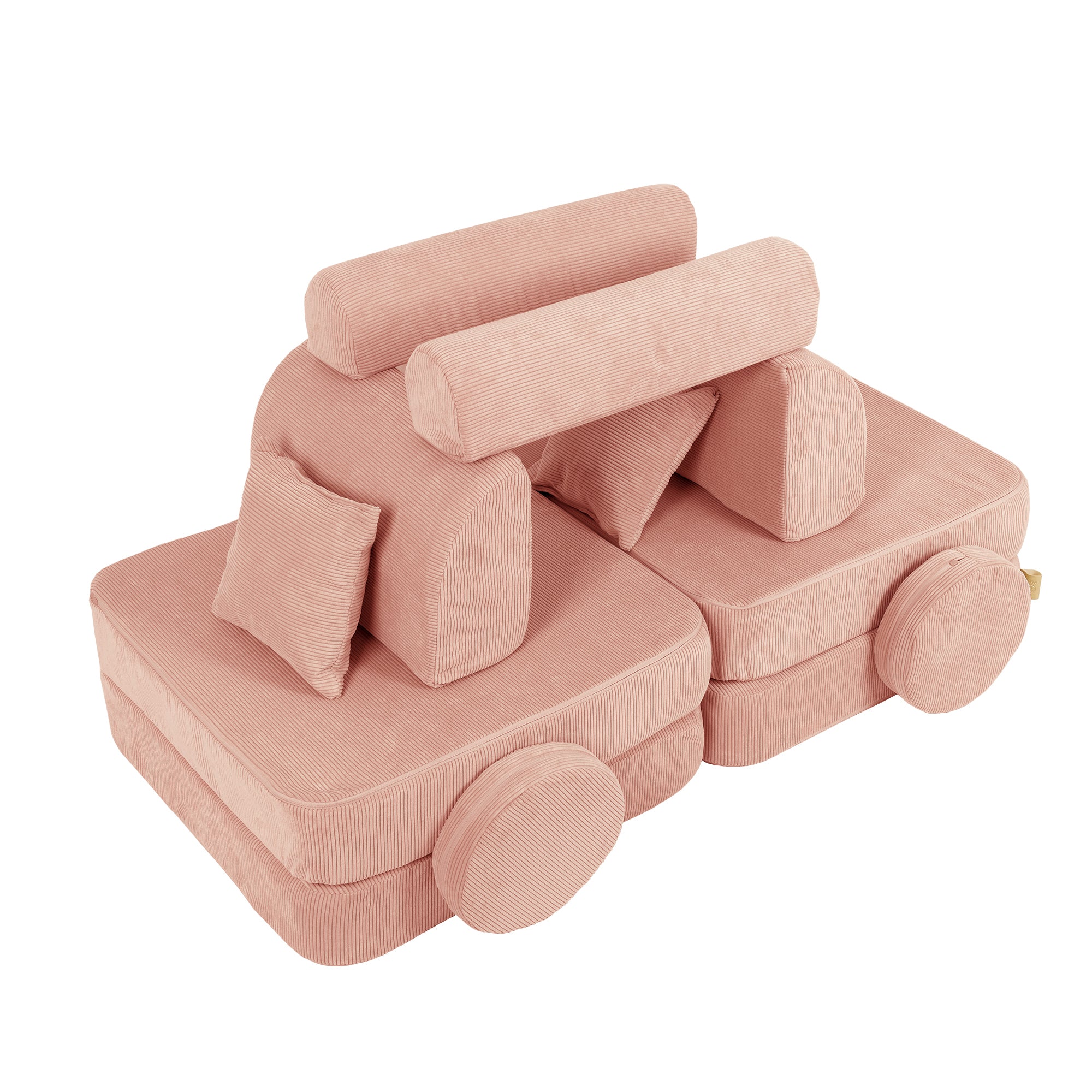 Canapé de jeu modulable Pocket 120cm en velours Corduroy à fines côtes Slimcord | 10 Pièces