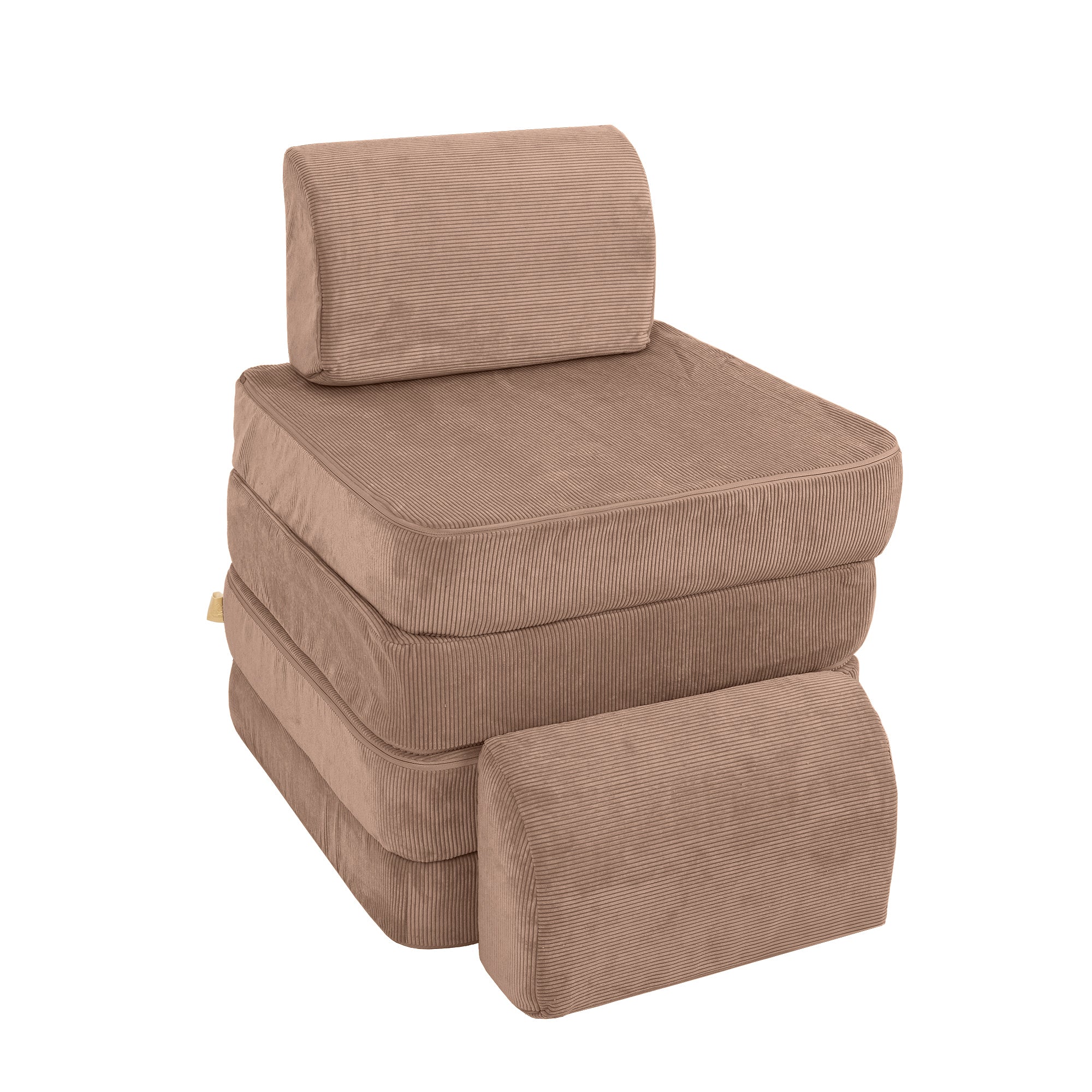 Canapé de jeu modulable Pocket 120cm en velours Corduroy à fines côtes Slimcord | 4 Pièces