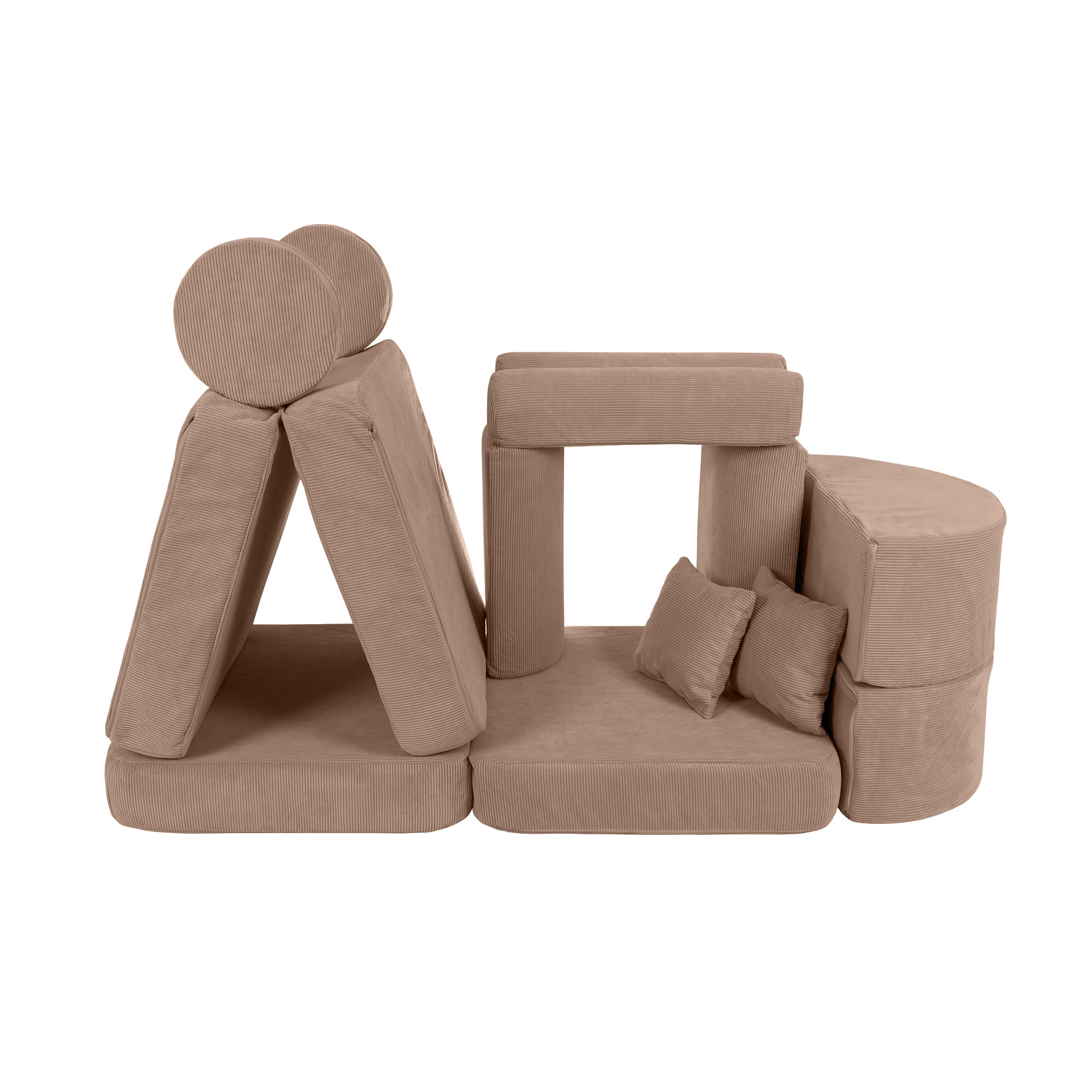 Canapé de jeu modulable Pocket 120cm en velours Corduroy à fines côtes Slimcord | 12 Pièces