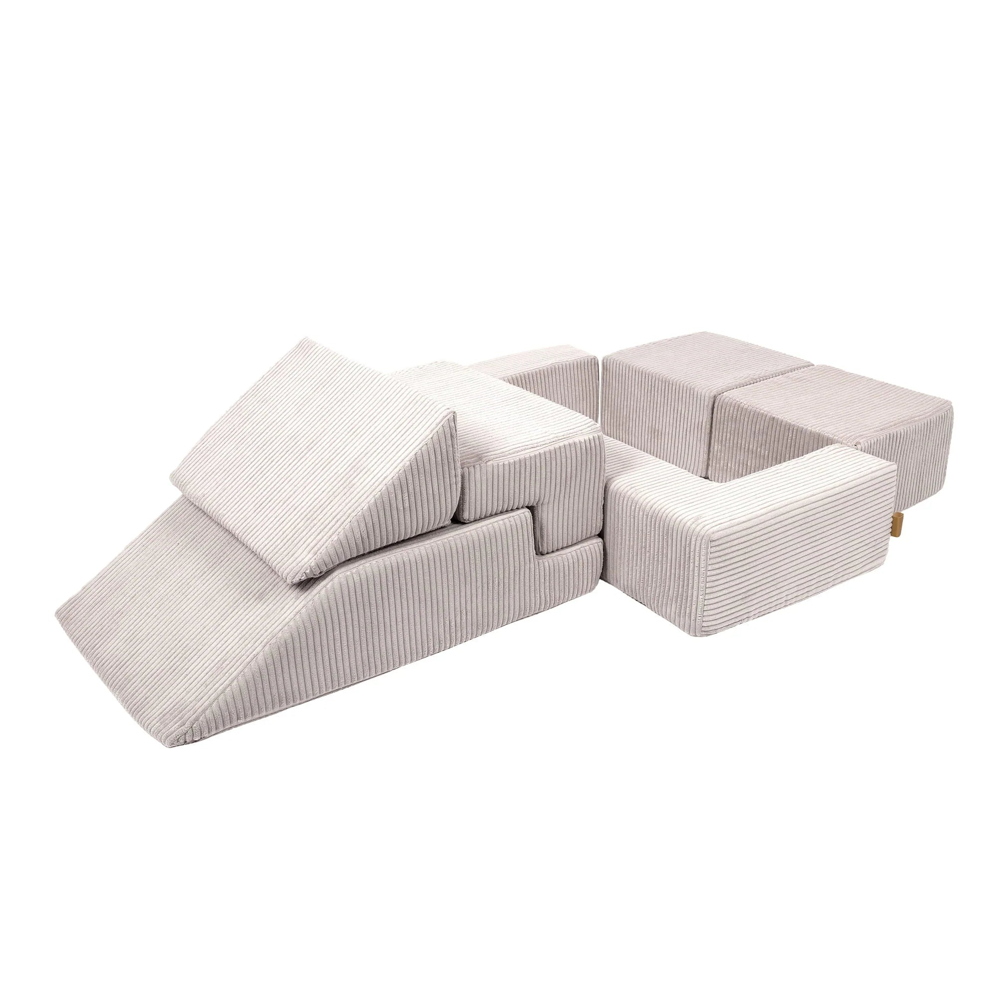 Canapé de jeu modulable Brick 100cm en velours Corduroy à larges côtes Aesthetic | 6 Pièces