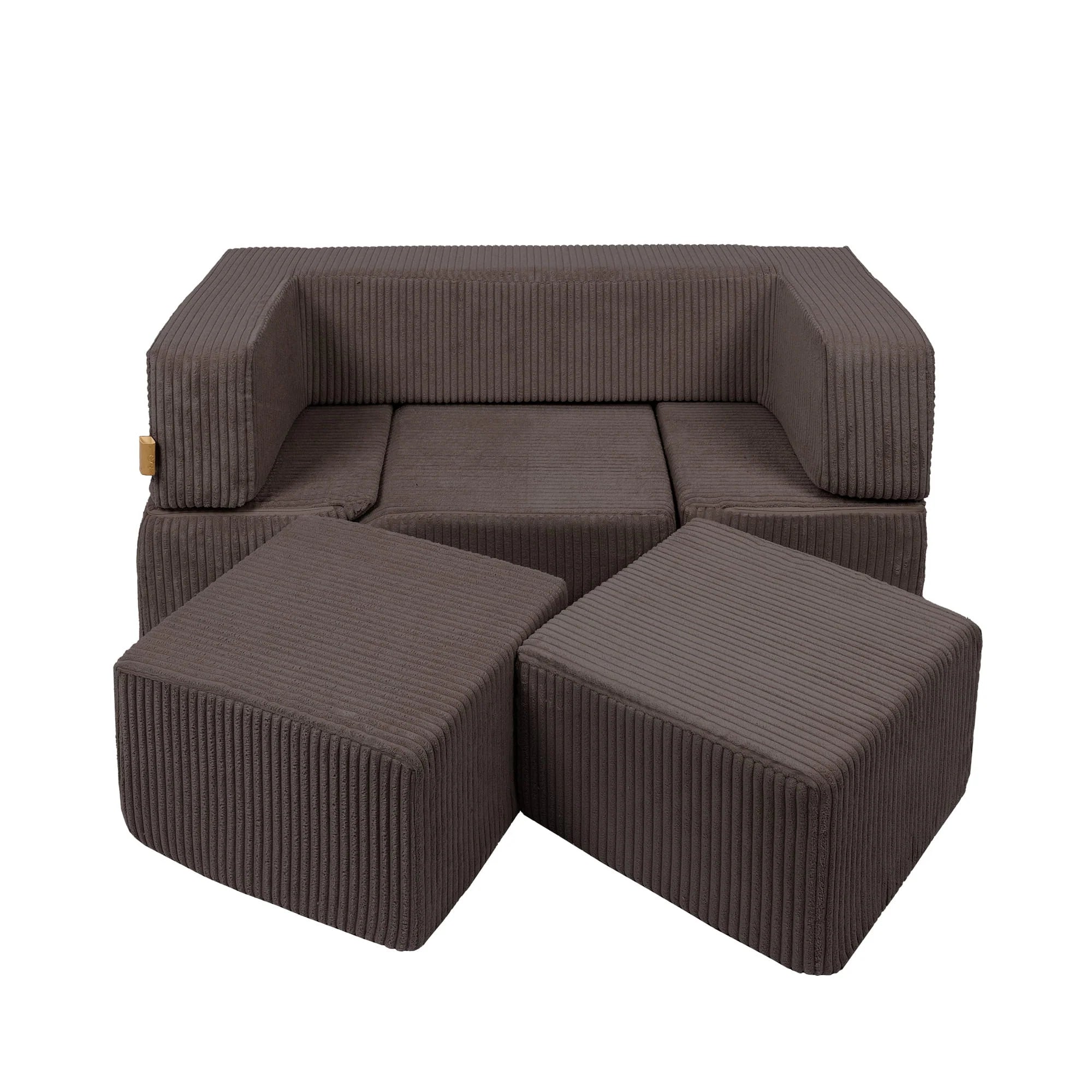 Canapé de jeu modulable Brick 100cm en velours Corduroy à larges côtes Aesthetic | 6 Pièces