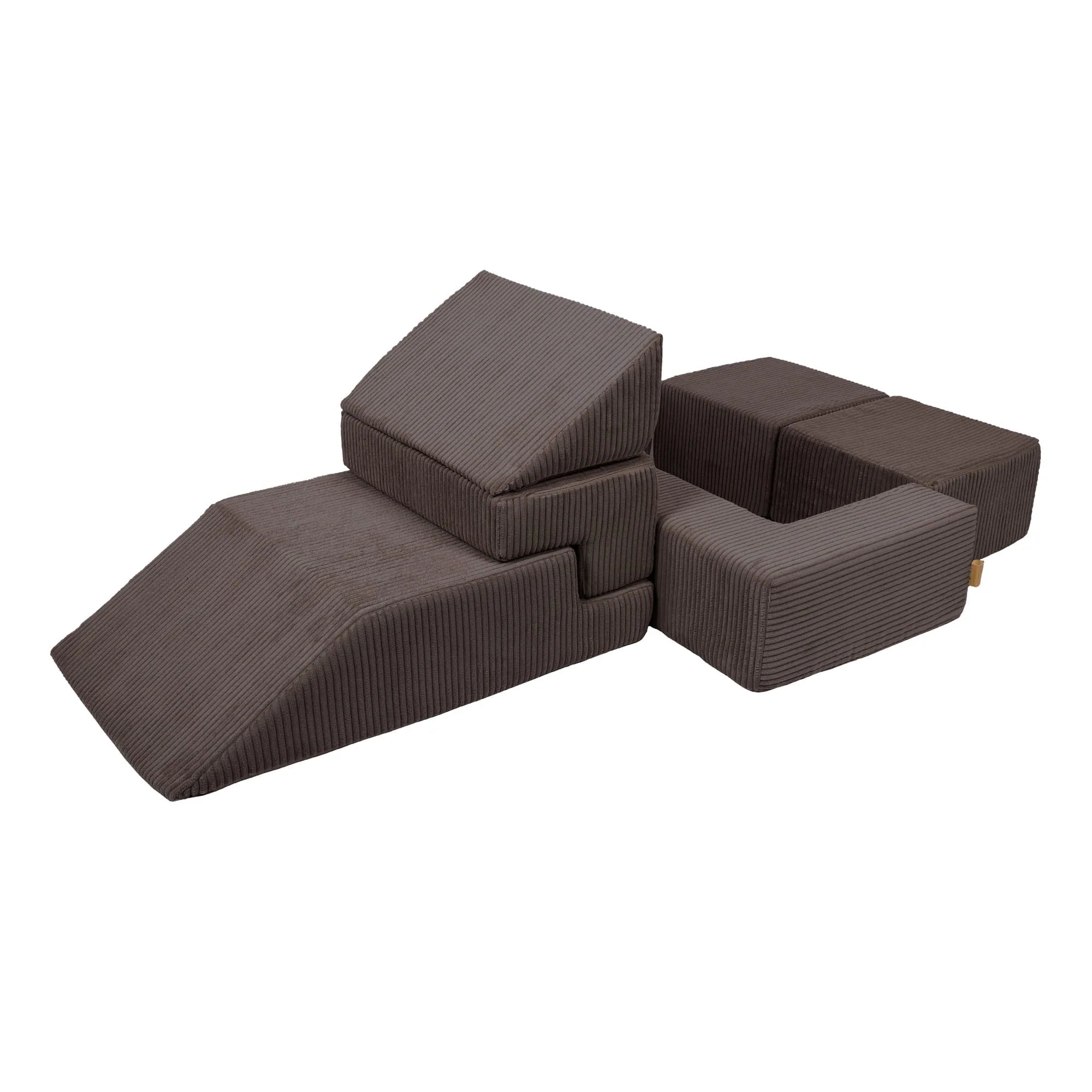 Canapé de jeu modulable Brick 100cm en velours Corduroy à larges côtes Aesthetic | 6 Pièces