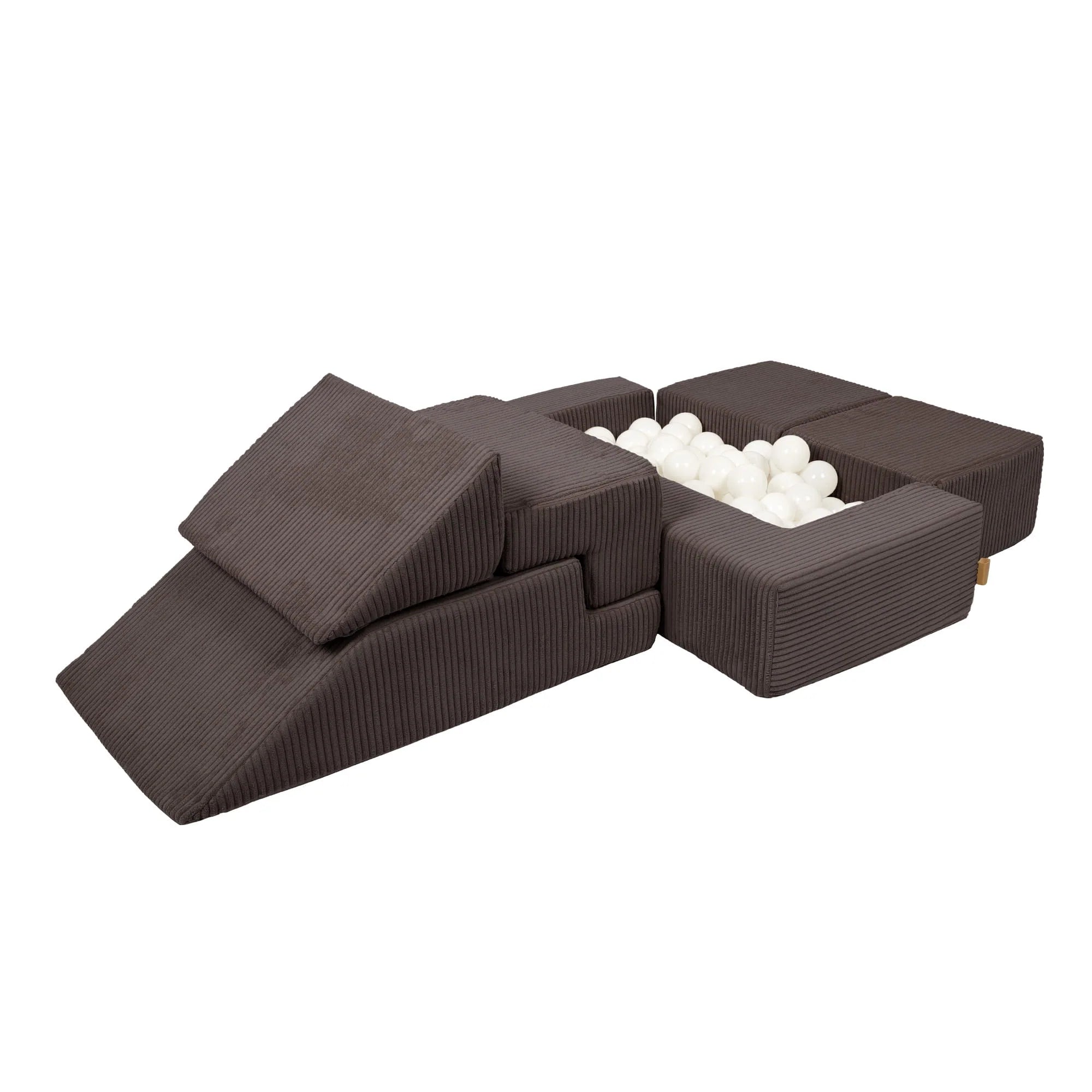 Canapé de jeu modulable Brick 100cm en velours Corduroy à larges côtes Aesthetic | 6 Pièces
