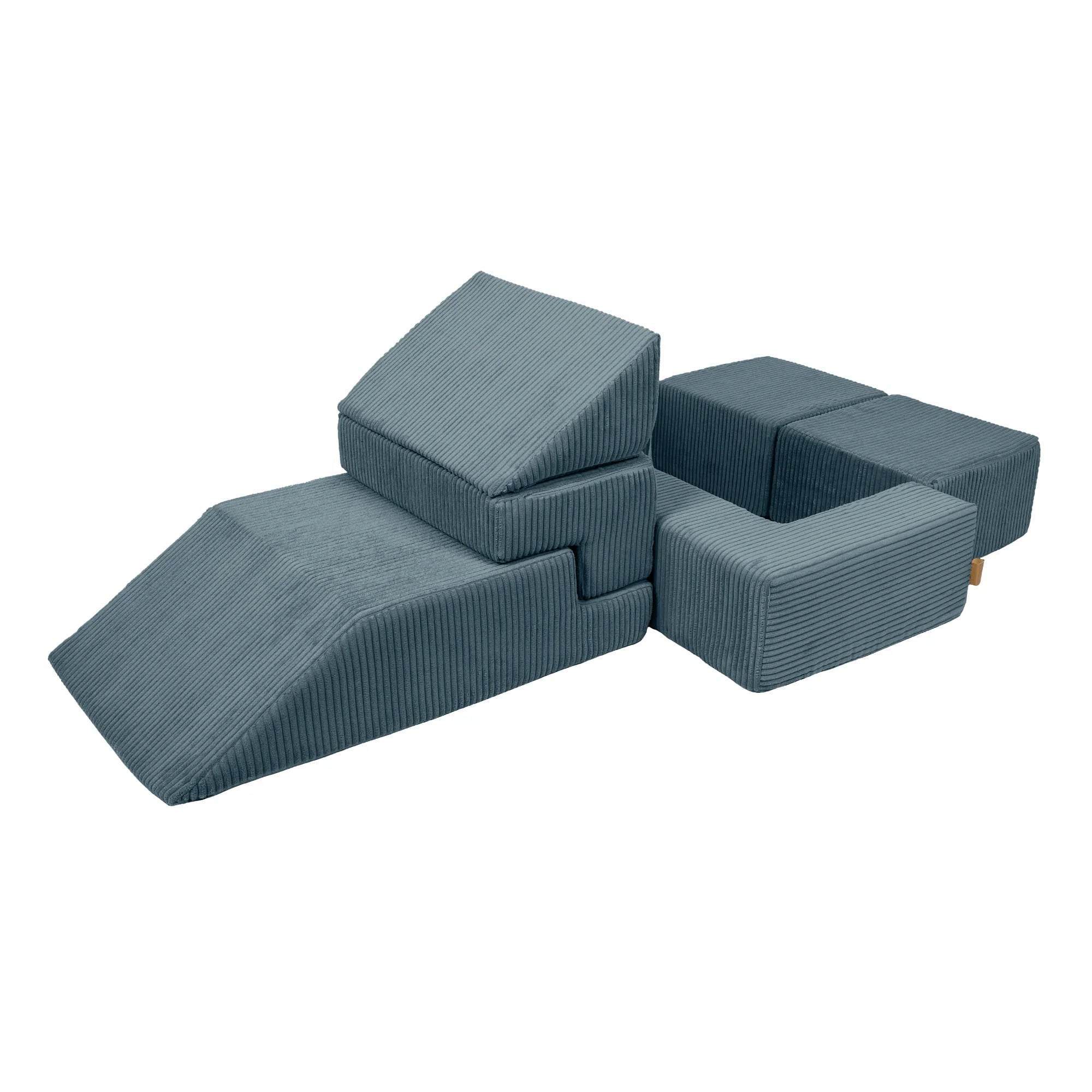 Canapé de jeu modulable Brick 100cm en velours Corduroy à larges côtes Aesthetic | 6 Pièces