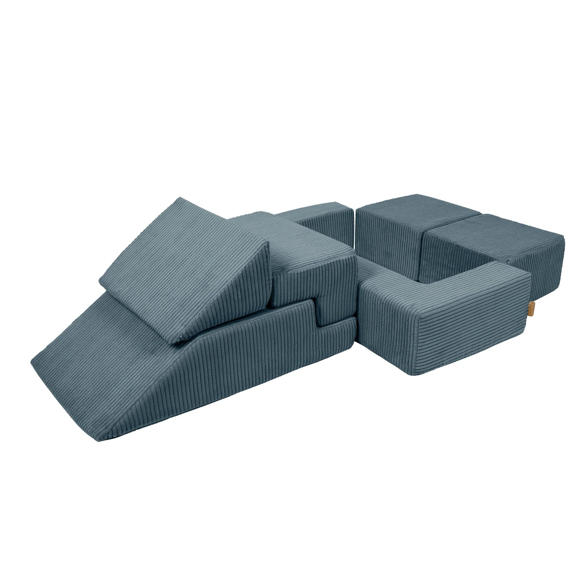 Canapé de jeu modulable Brick 100cm en velours Corduroy à larges côtes Aesthetic | 6 Pièces