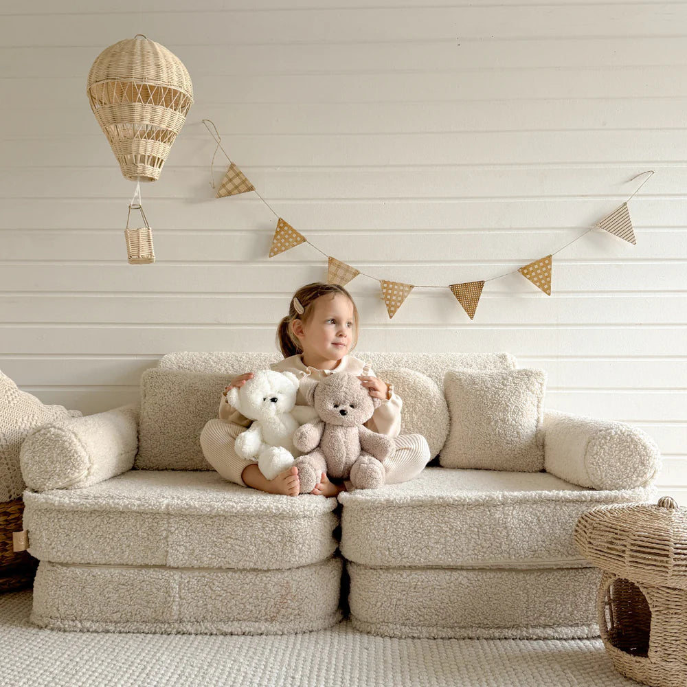Canapé de jeu modulable Pocket 120cm en peluche Bearly | 10 Pièces