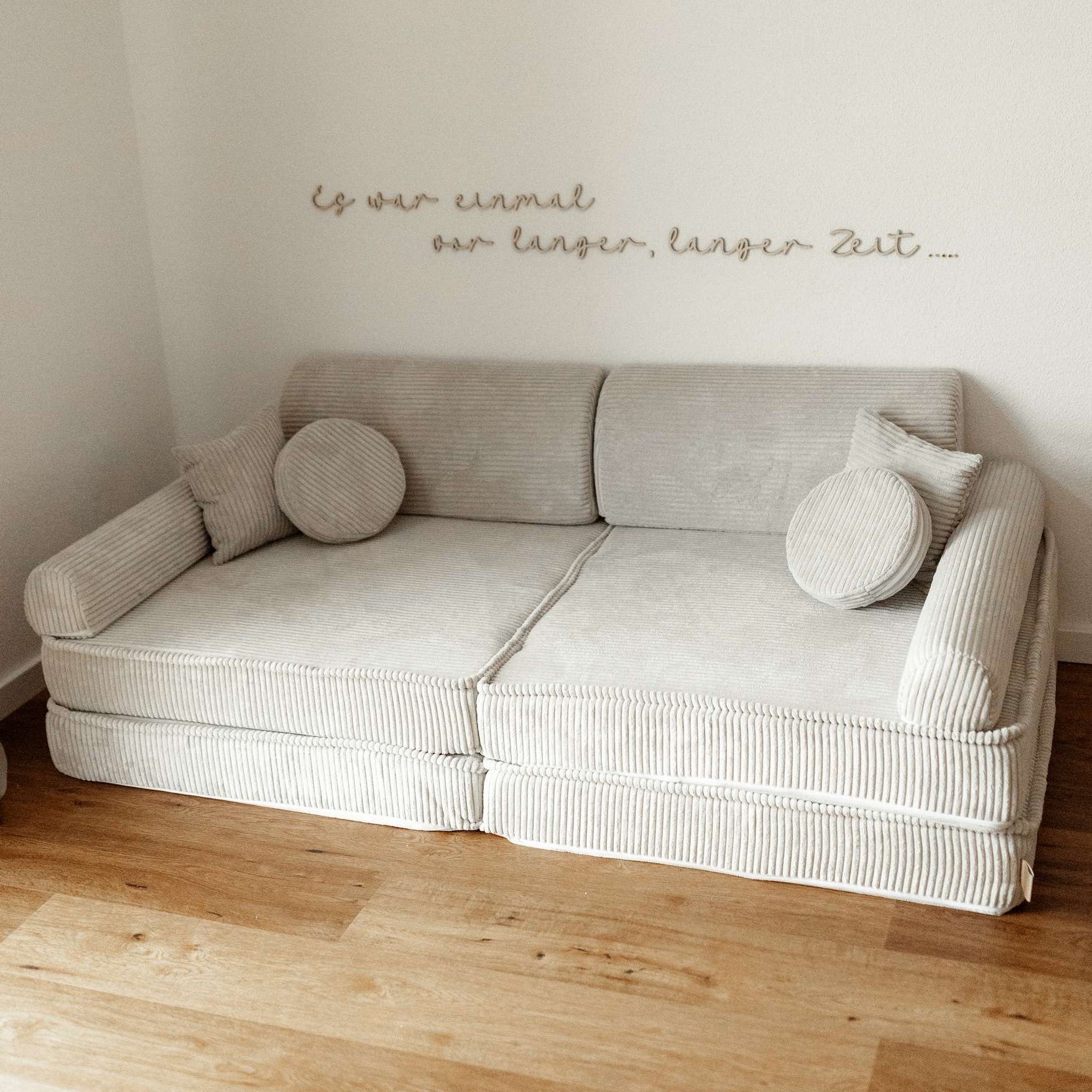 Canapé de jeu modulable Premium 160cm en velours Corduroy à larges côtes Aesthetic | 10 Pièces