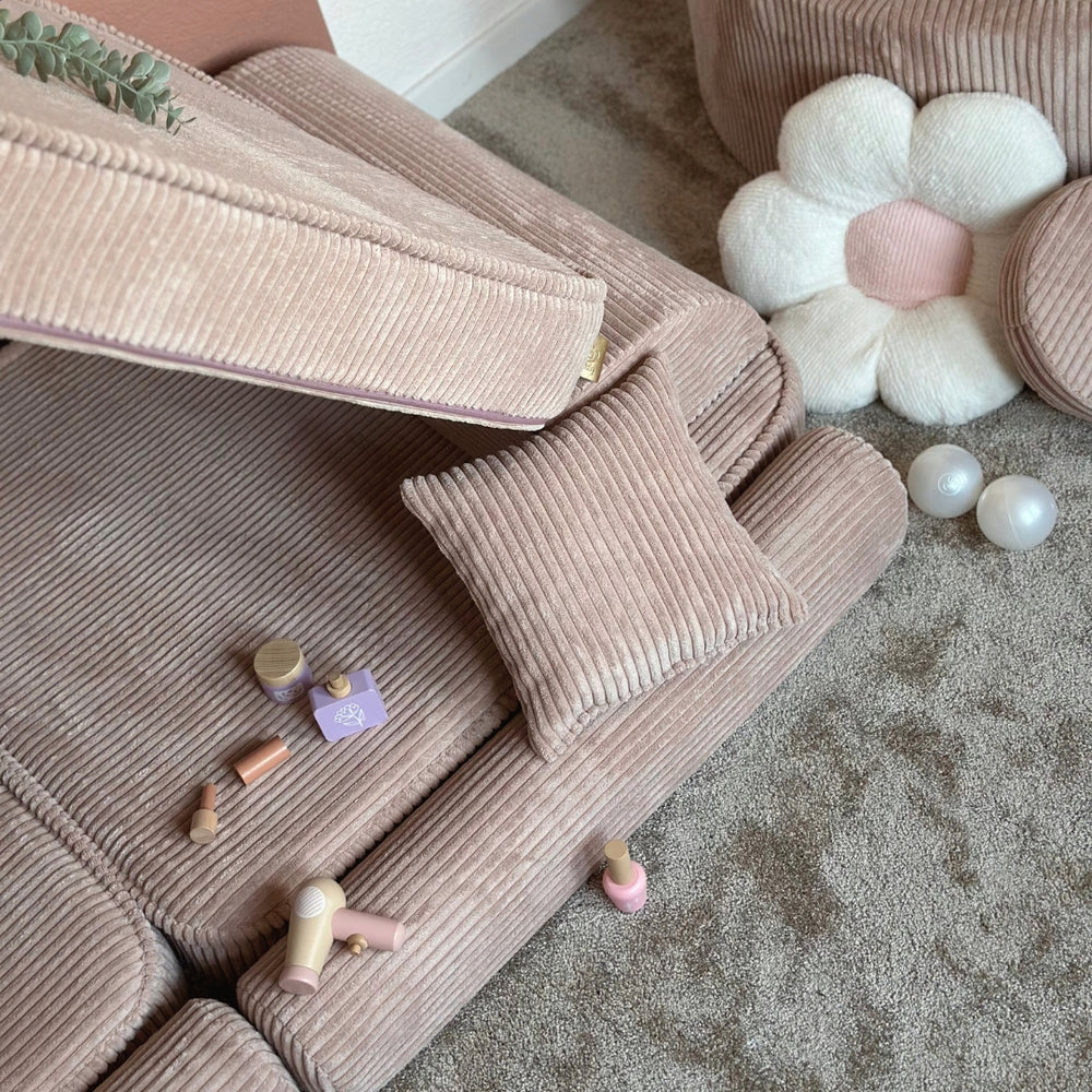 Canapé de jeu modulable Premium 160cm en velours Corduroy à larges côtes Aesthetic | 10 Pièces