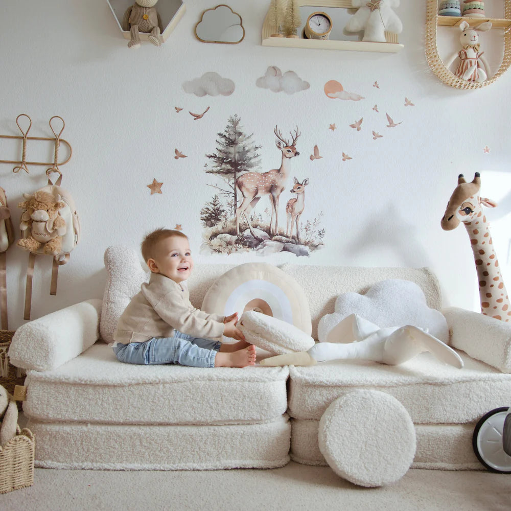 Canapé de jeu modulable Premium 160cm en peluche Bearly | 8 Pièces