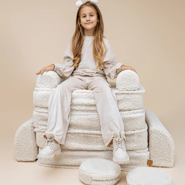 Canapé de jeu modulable Pocket 120cm en peluche Bearly | 10 Pièces