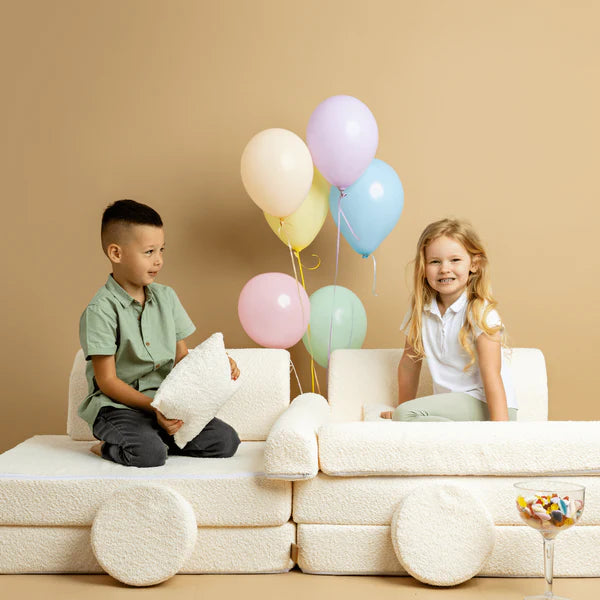 Canapé de jeu modulable Pocket 120cm en bouclette | 10 Pièces