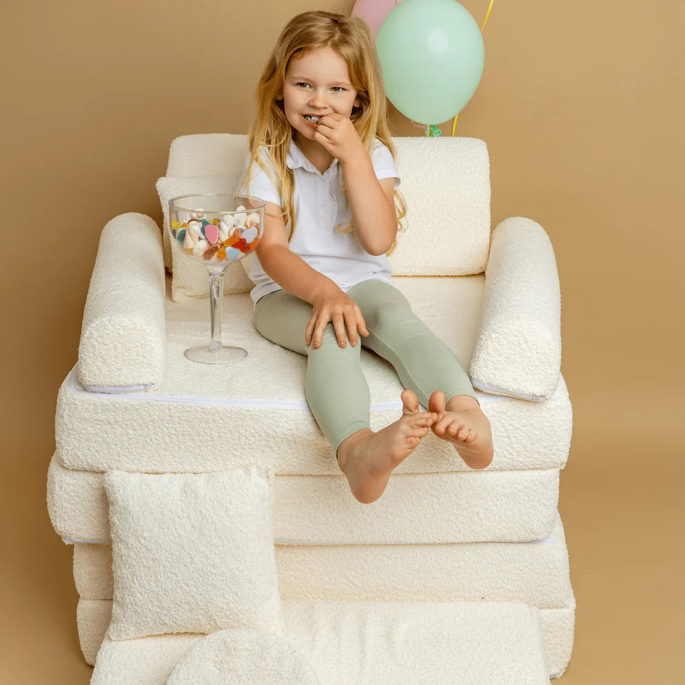 Canapé de jeu modulable Pocket 120cm en bouclette | 10 Pièces