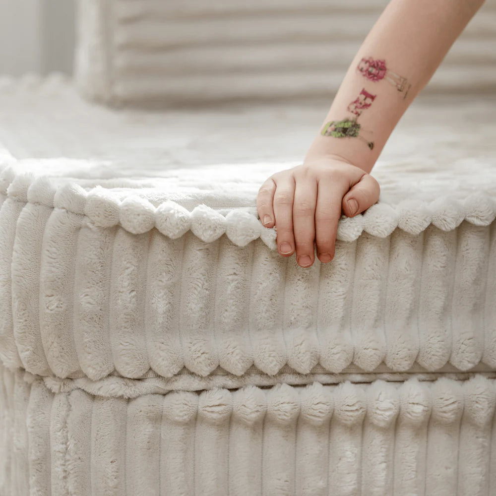 Canapé de jeu modulable Premium 160cm en velours côtelé Churros | 10 Pièces