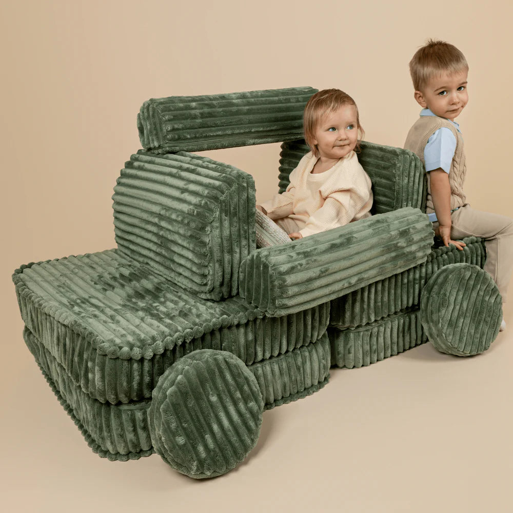 Canapé de jeu modulable Pocket 120cm en velours côtelé Churros | 10 Pièces
