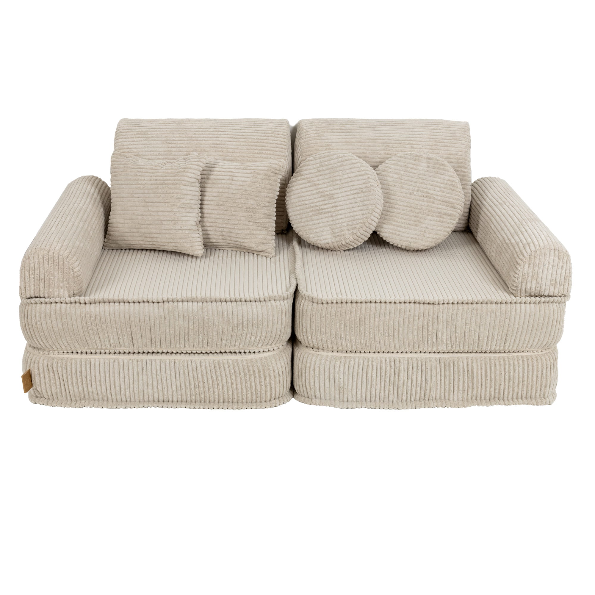 Canapé de jeu modulable Pocket 120cm en velours Corduroy à larges côtes Aesthetic | 10 Pièces