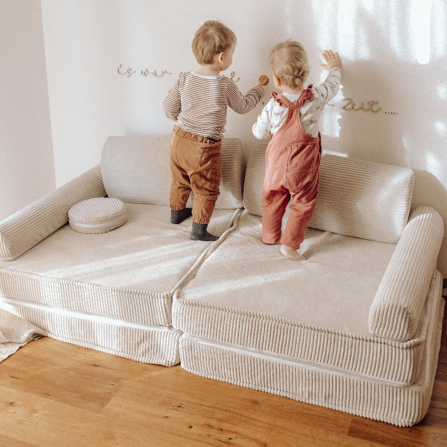 Canapé de jeu modulable Premium 160cm en velours Corduroy à larges côtes Aesthetic | 10 Pièces
