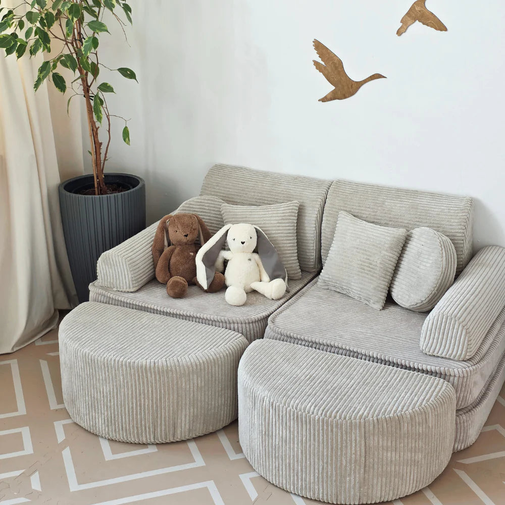 Canapé de jeu modulable Pocket 120cm en velours Corduroy à larges côtes Aesthetic | 12 Pièces