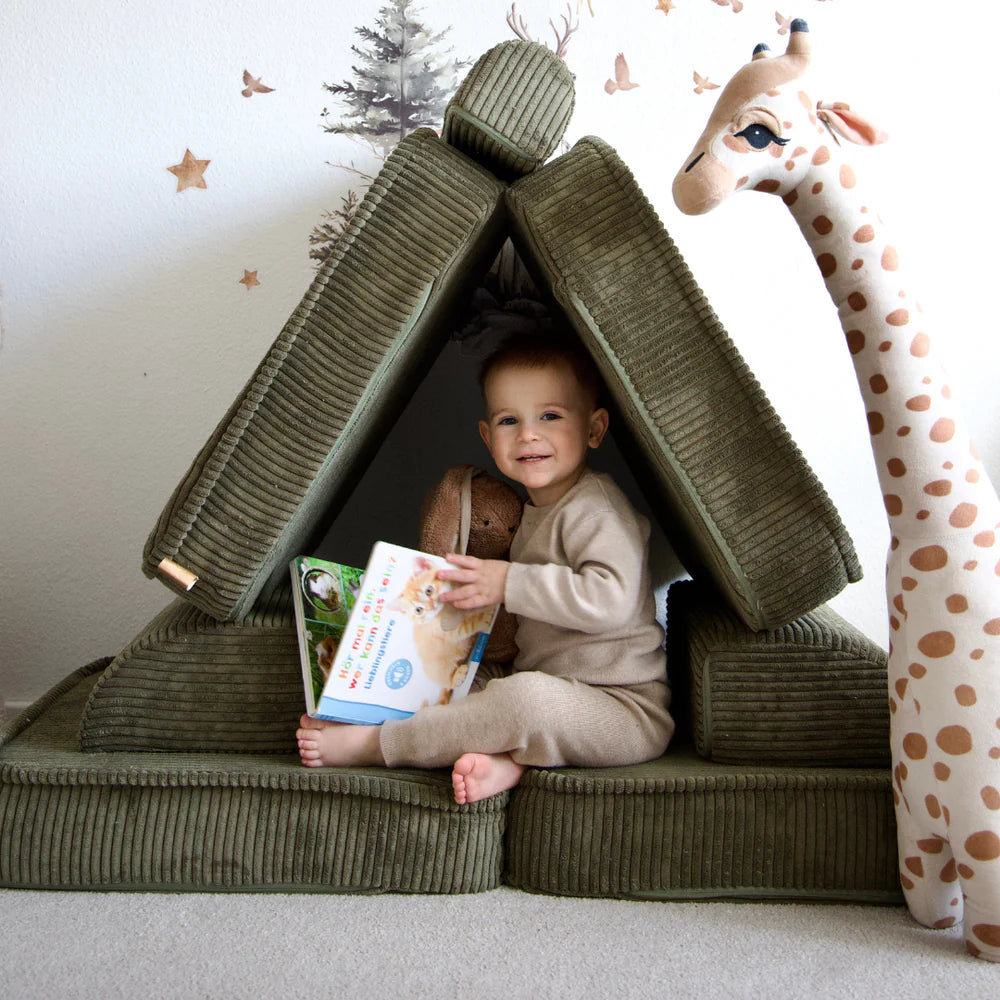 Canapé de jeu modulable Pocket 120cm en velours Corduroy à larges côtes Aesthetic | 10 Pièces