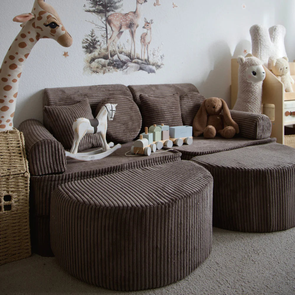 Canapé de jeu modulable Pocket 120cm en velours Corduroy à larges côtes Aesthetic | 12 Pièces