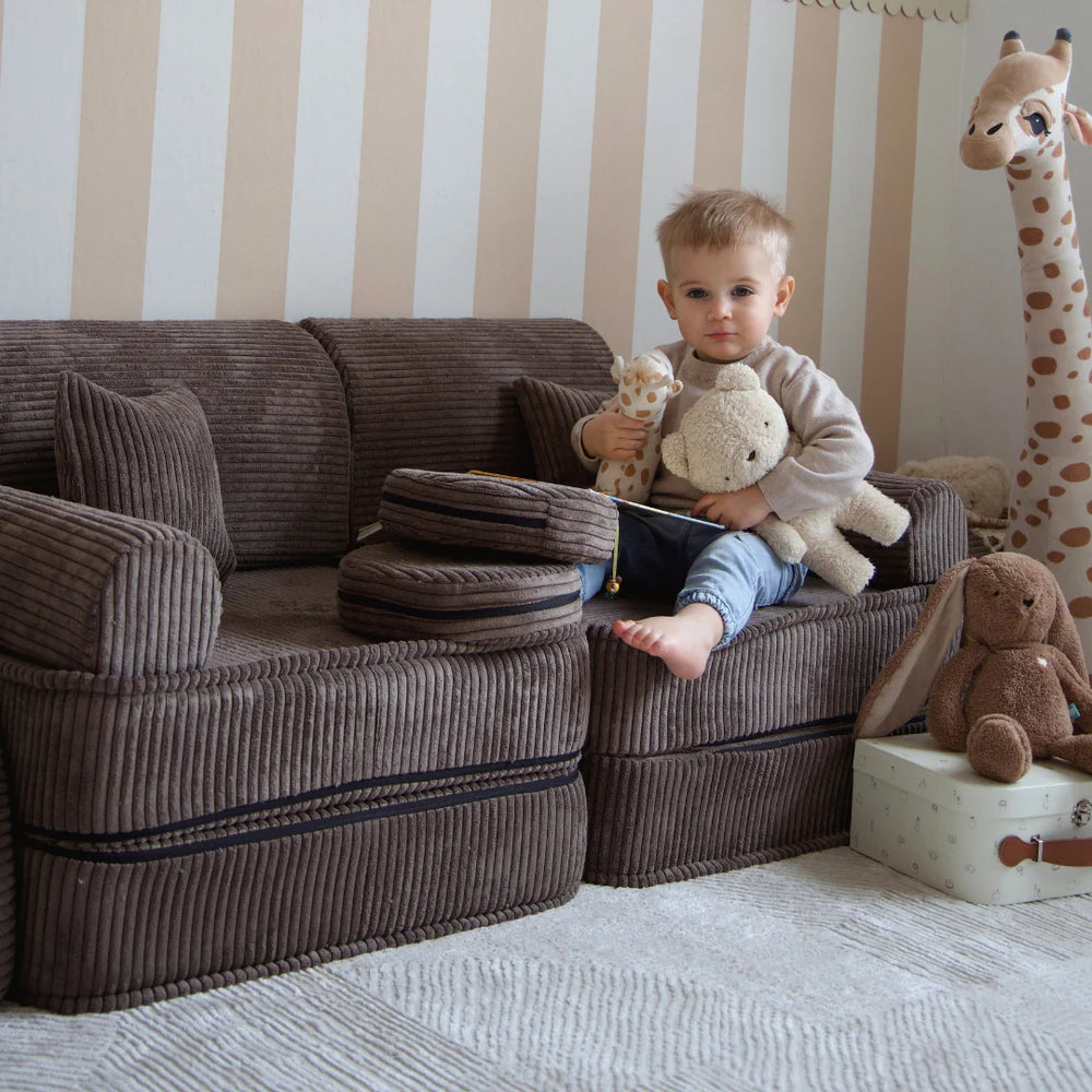 Canapé de jeu modulable Pocket 120cm en velours Corduroy à larges côtes Aesthetic | 10 Pièces