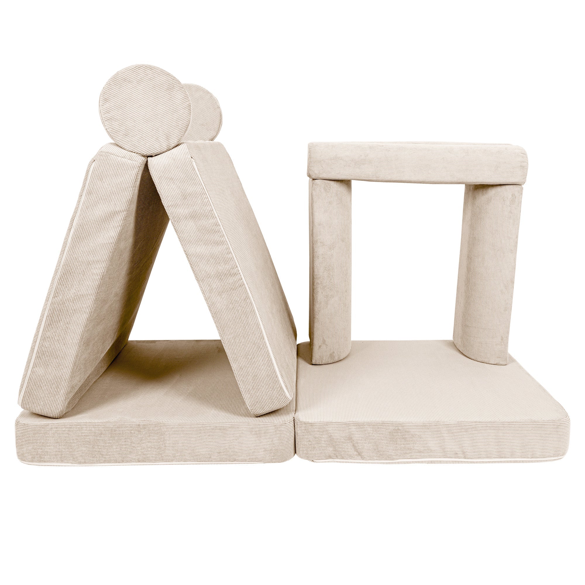 Canapé de jeu modulable Premium 160cm en velours Corduroy à fines côtes Slimcord | 8 Pièces