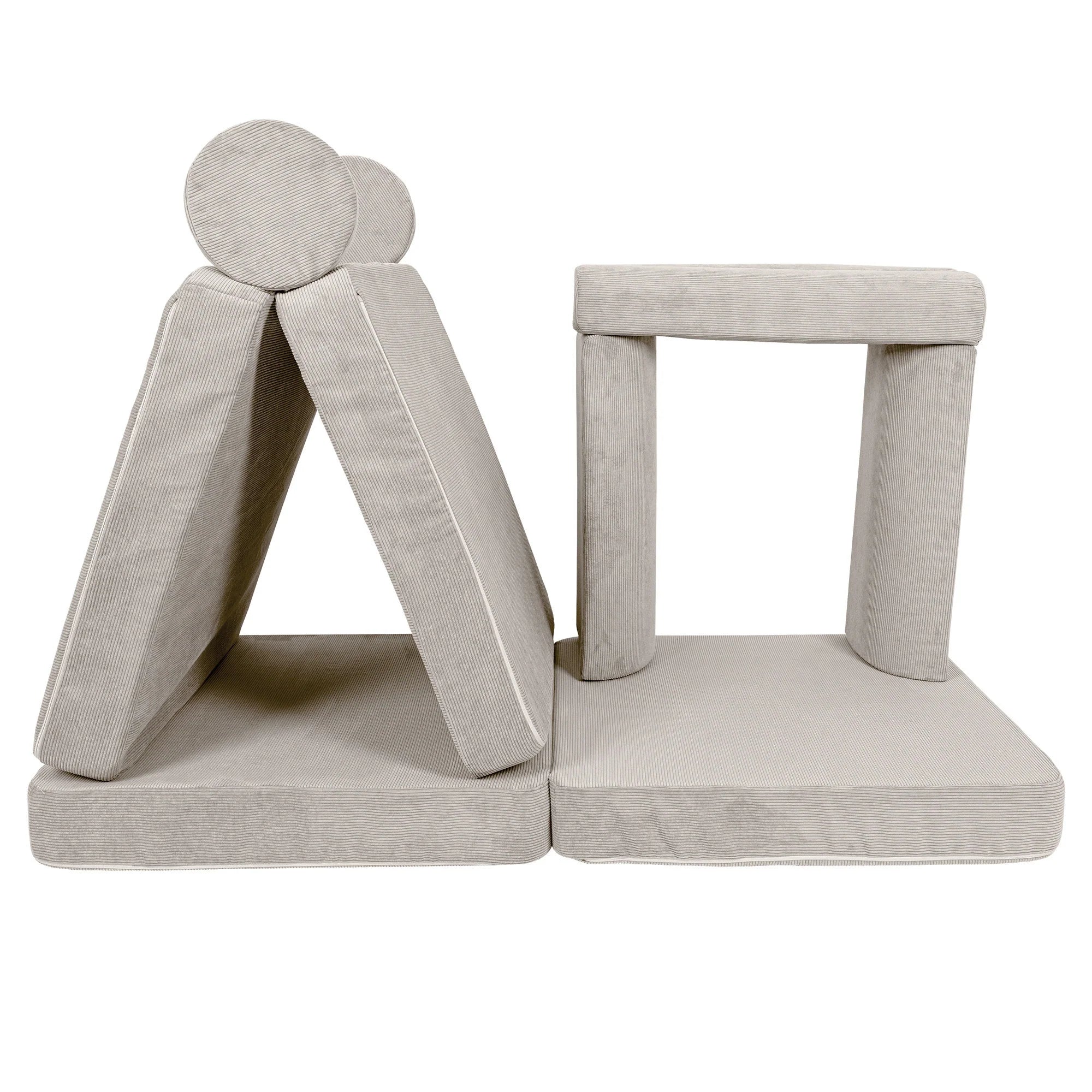 Canapé de jeu modulable Premium 160cm en velours Corduroy à fines côtes Slimcord | 8 Pièces