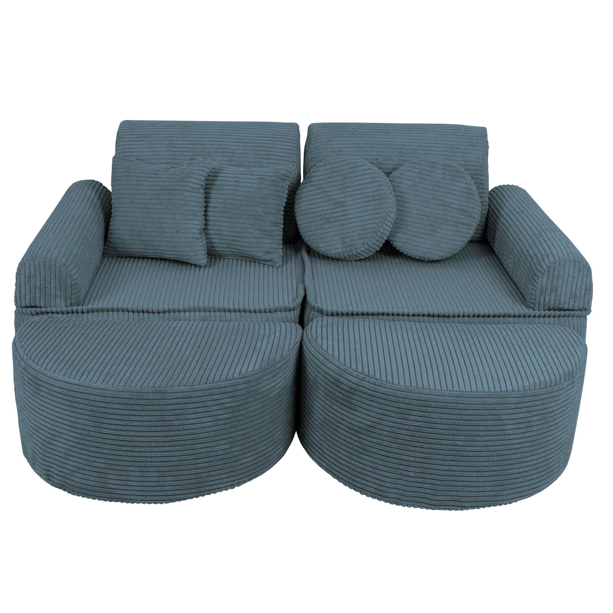 Canapé de jeu modulable Pocket 120cm en velours Corduroy à larges côtes Aesthetic | 12 Pièces