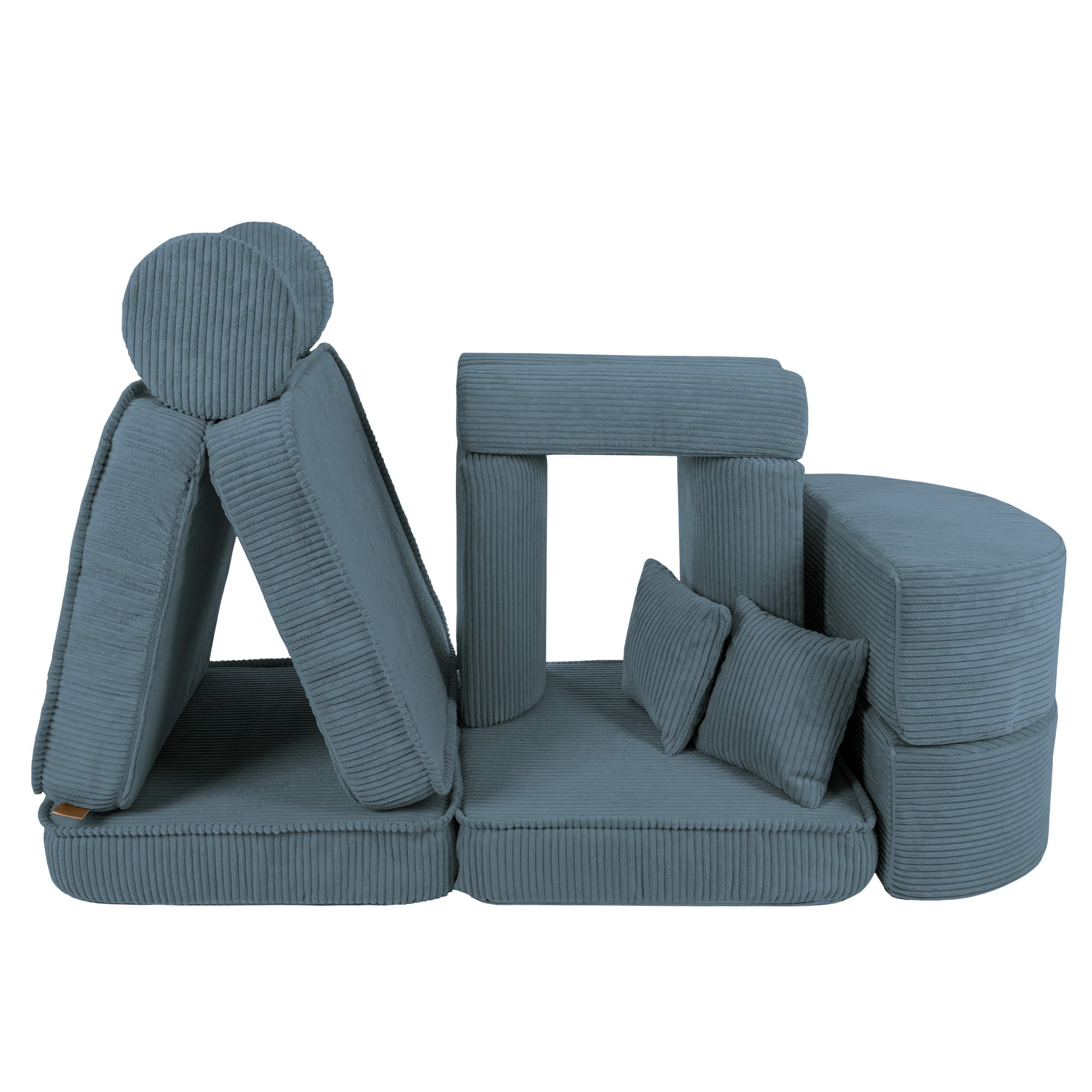 Canapé de jeu modulable Pocket 120cm en velours Corduroy à larges côtes Aesthetic | 12 Pièces