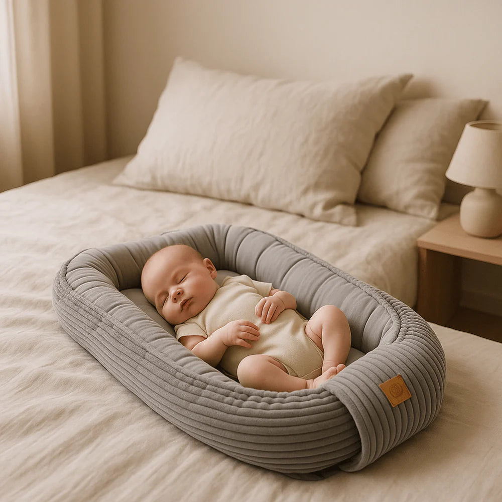 Nid d'ange, réducteur de lit pour bébé en velours Corduroy à larges côtes Aesthetic