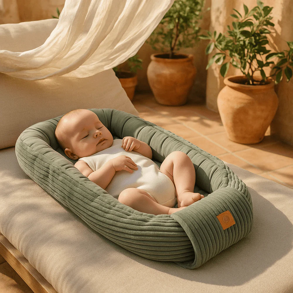 Nid d'ange, réducteur de lit pour bébé en velours Corduroy à larges côtes Aesthetic