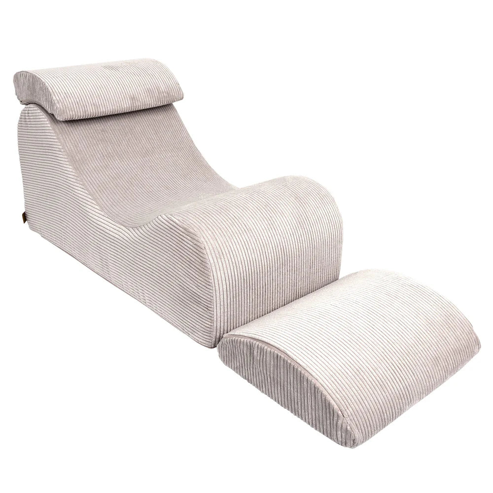 Fauteuil lounge en velours Corduroy à larges côtes Aesthetic