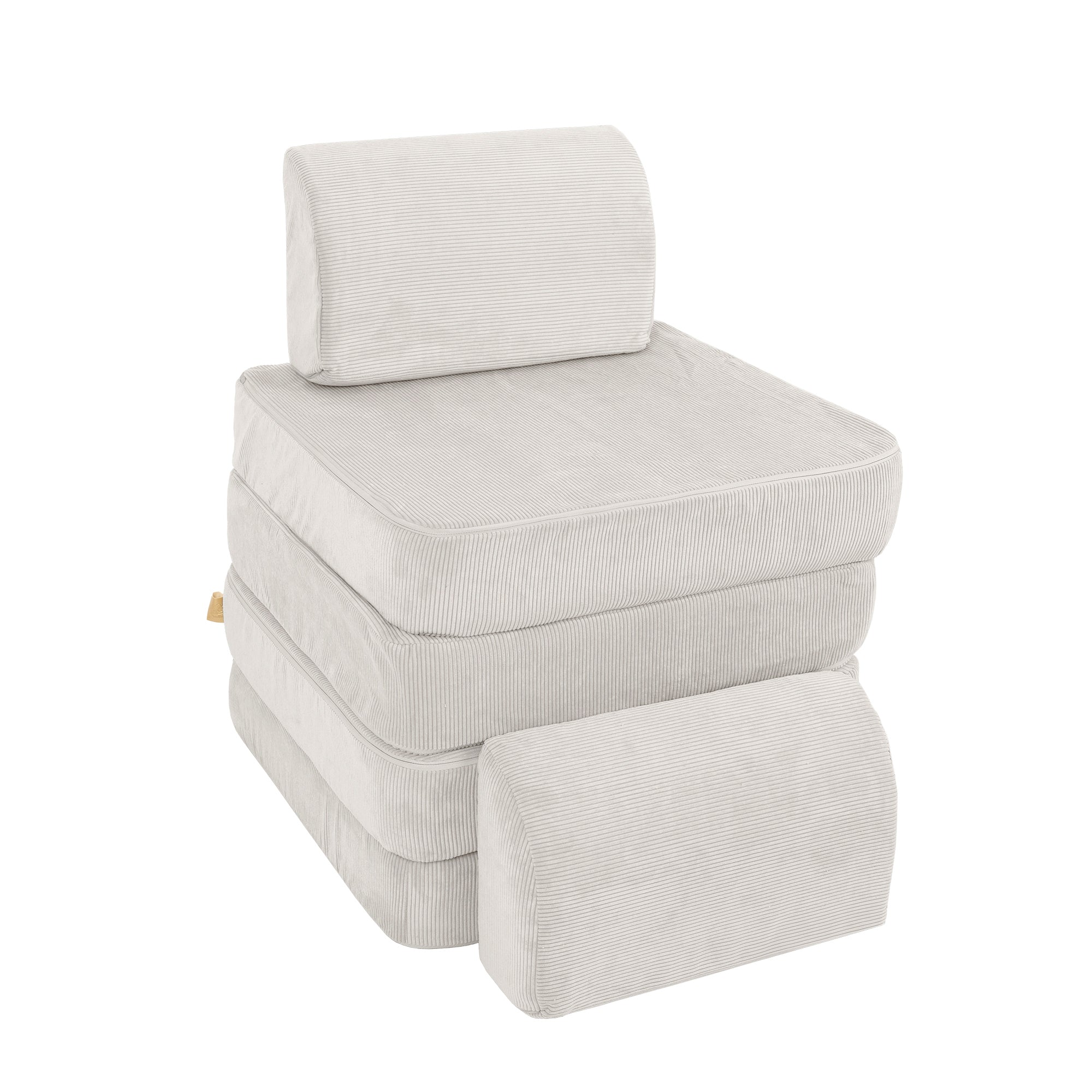 Canapé de jeu modulable Pocket 120cm en velours Corduroy à fines côtes Slimcord | 4 Pièces