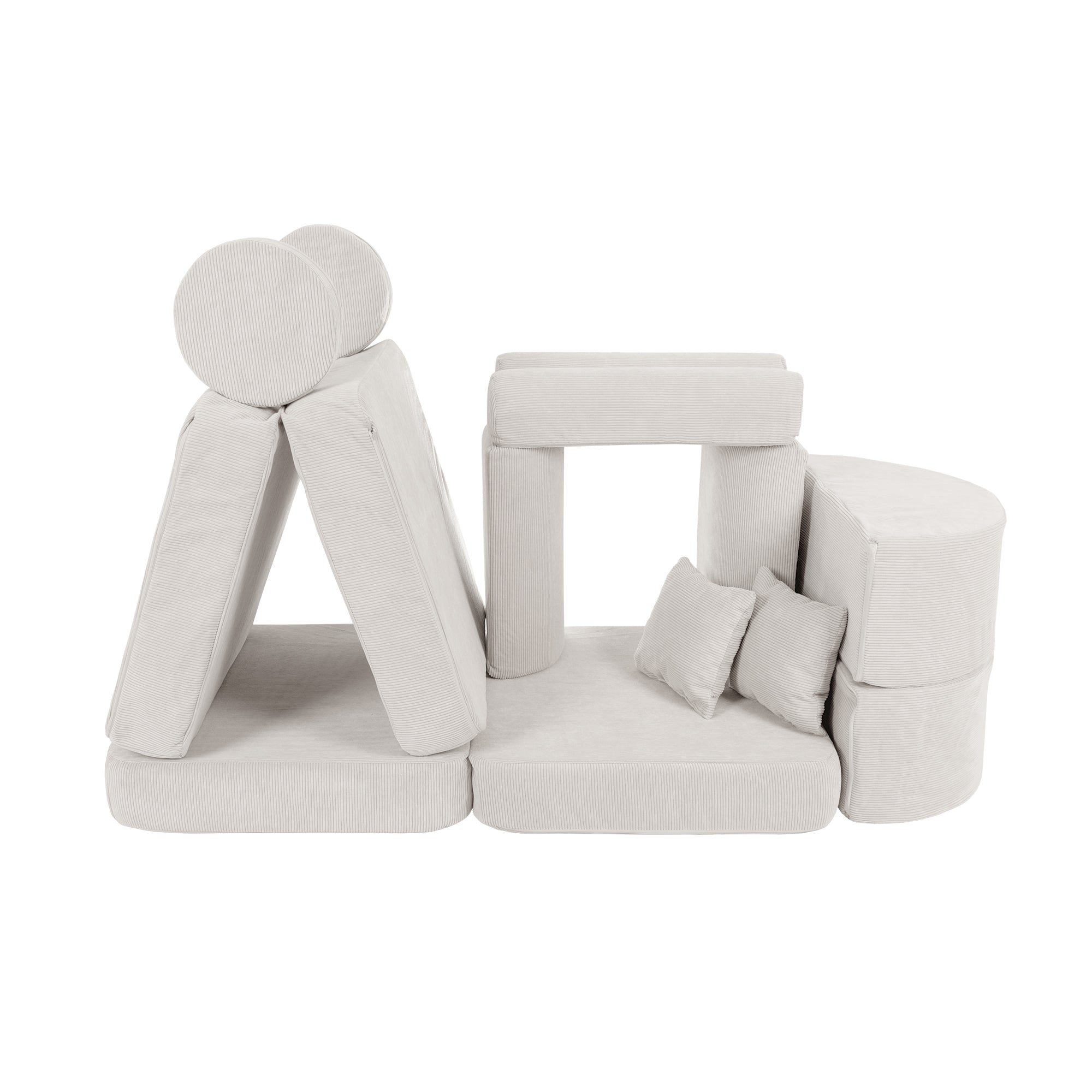 Canapé de jeu modulable Pocket 120cm en velours Corduroy à fines côtes Slimcord | 12 Pièces