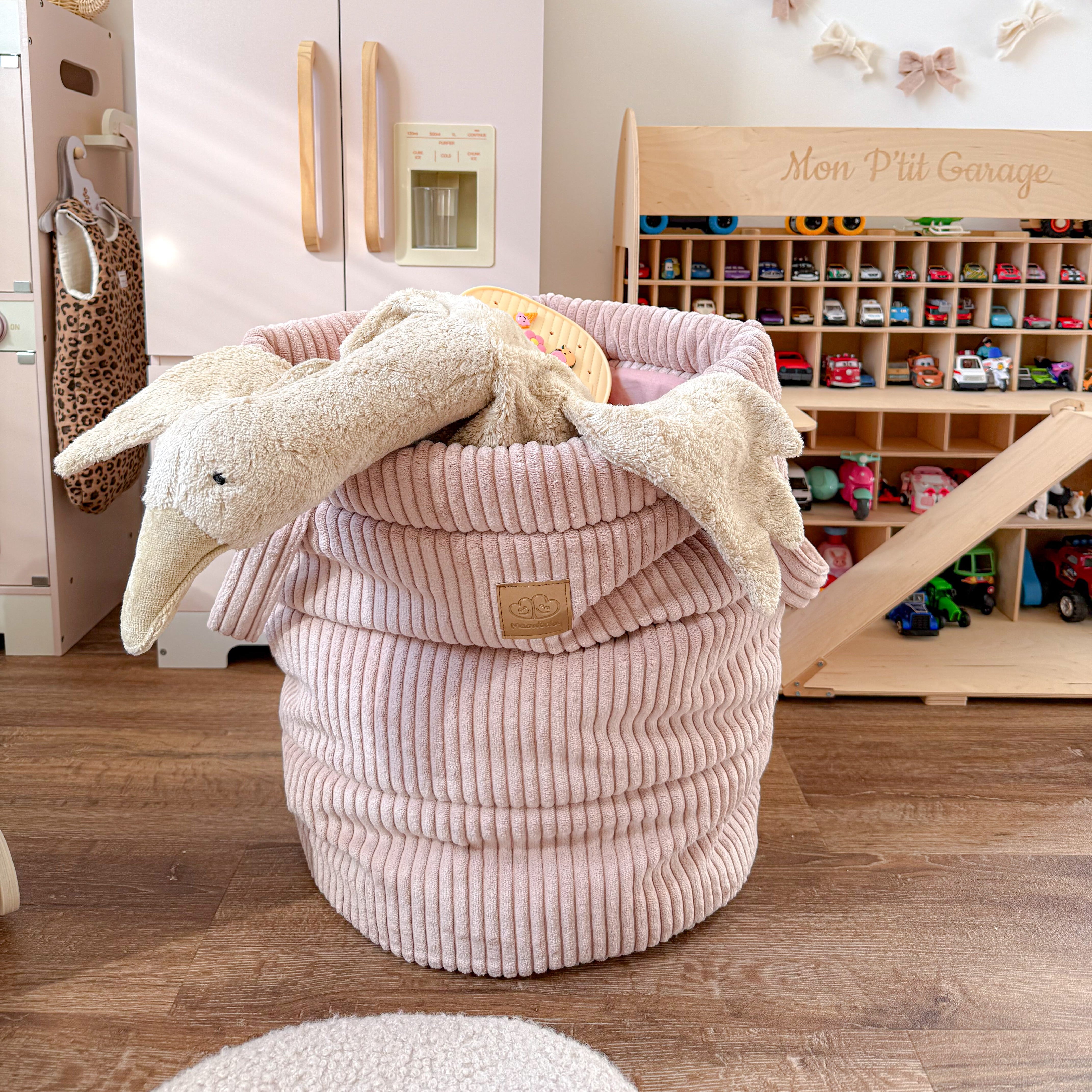 Panier de rangement 50cm en velours Corduroy à larges côtes Aesthetic