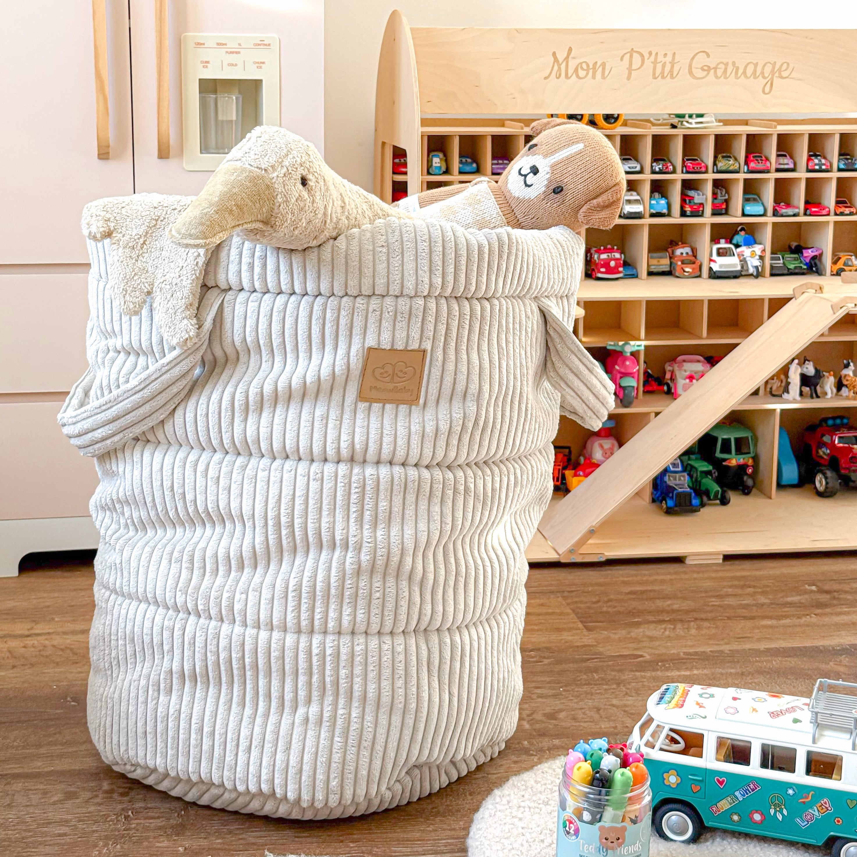 Panier de rangement 50cm en velours Corduroy à larges côtes Aesthetic