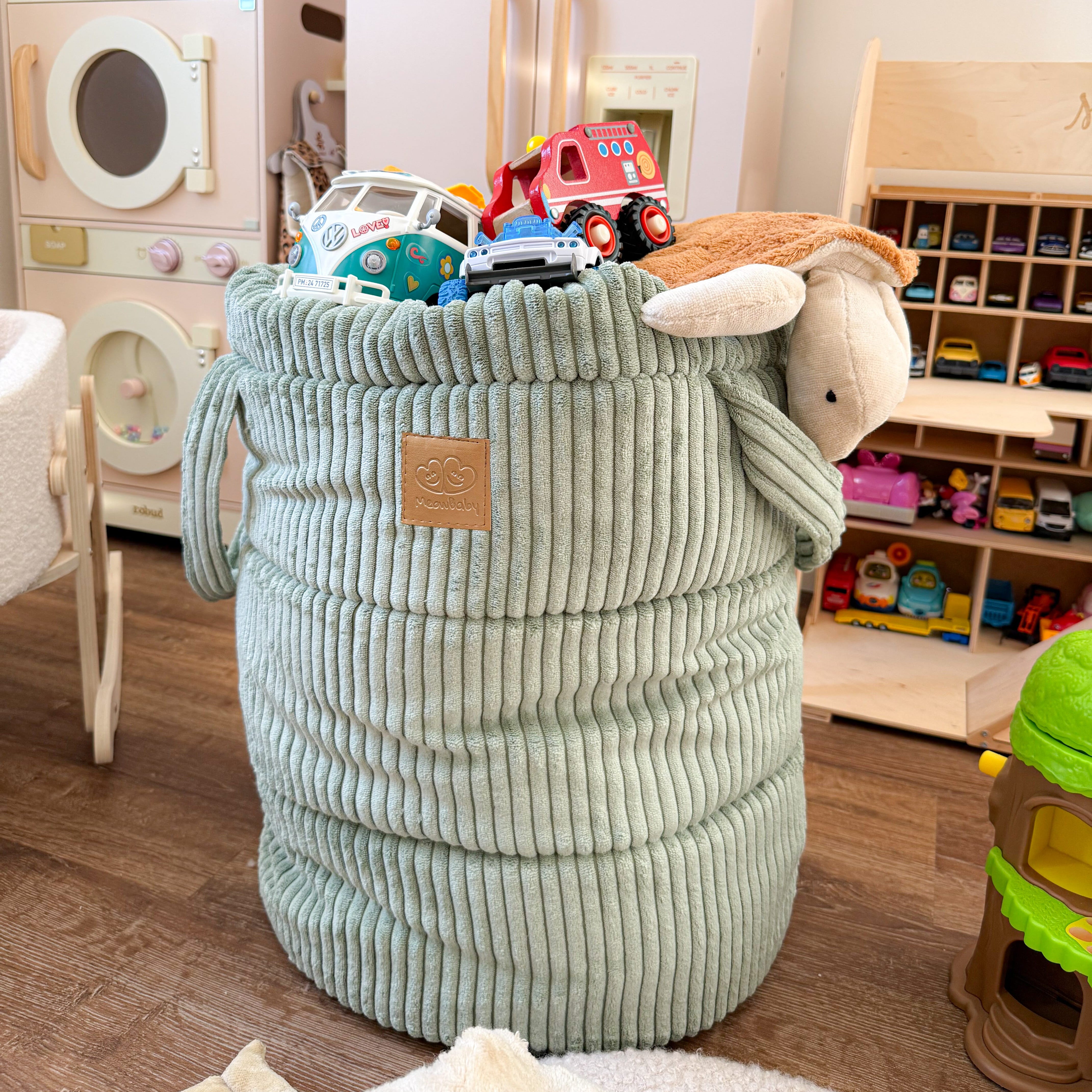Panier de rangement 50cm en velours Corduroy à larges côtes Aesthetic