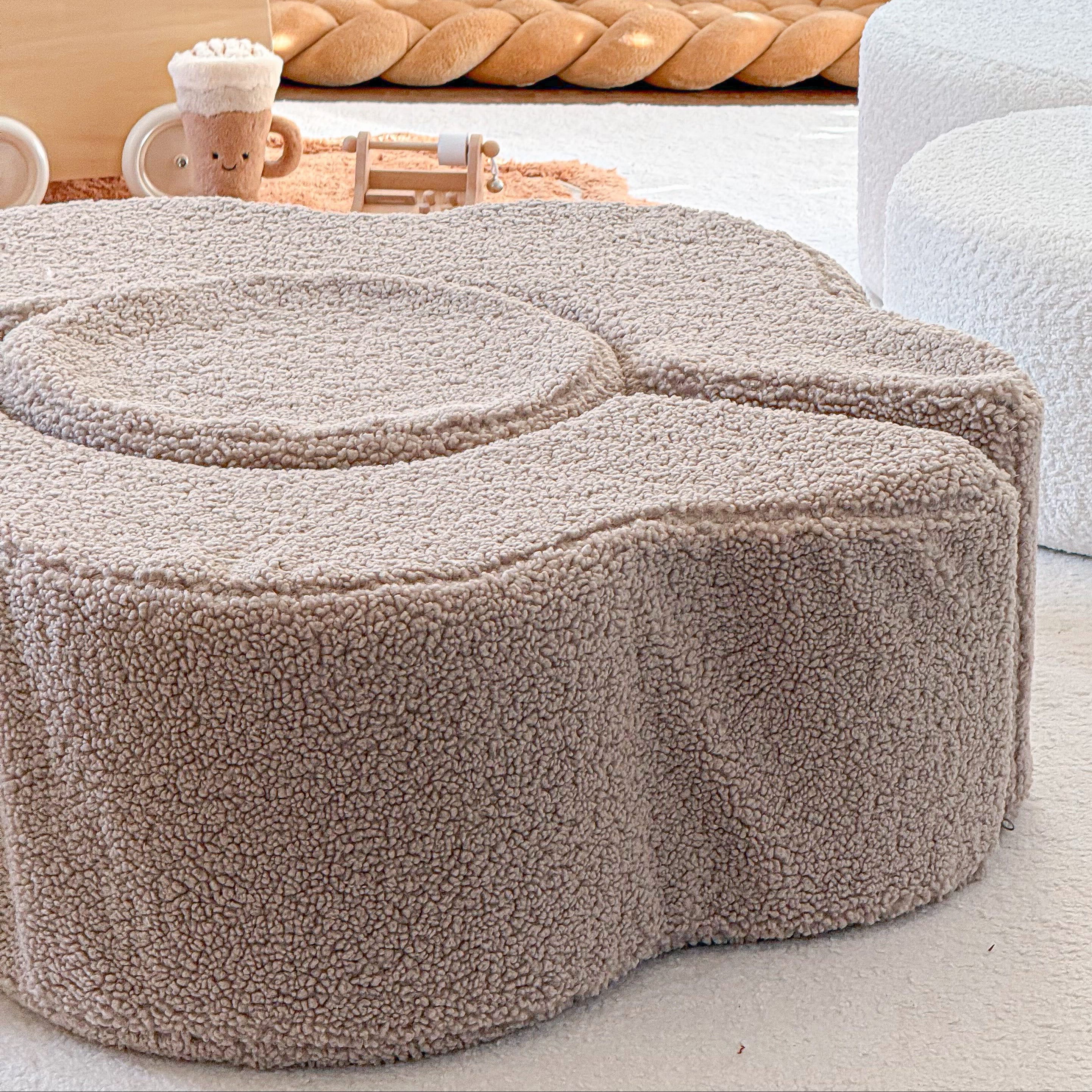 Pouf de motricté modulable Fleur en peluche Bearly | 3 pièces