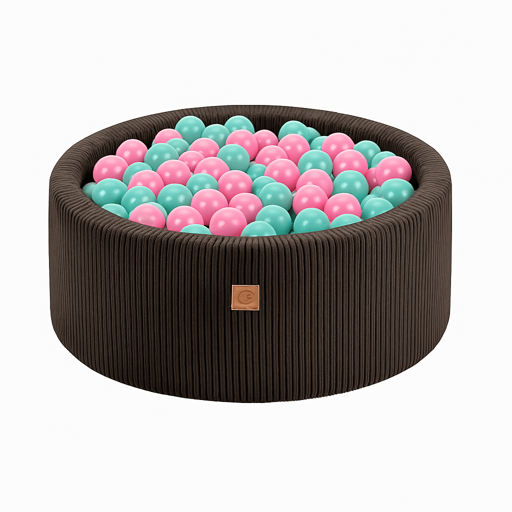 Meowbaby Aesthetic Foam Baby Ball Pit Brown | Balls to Choose